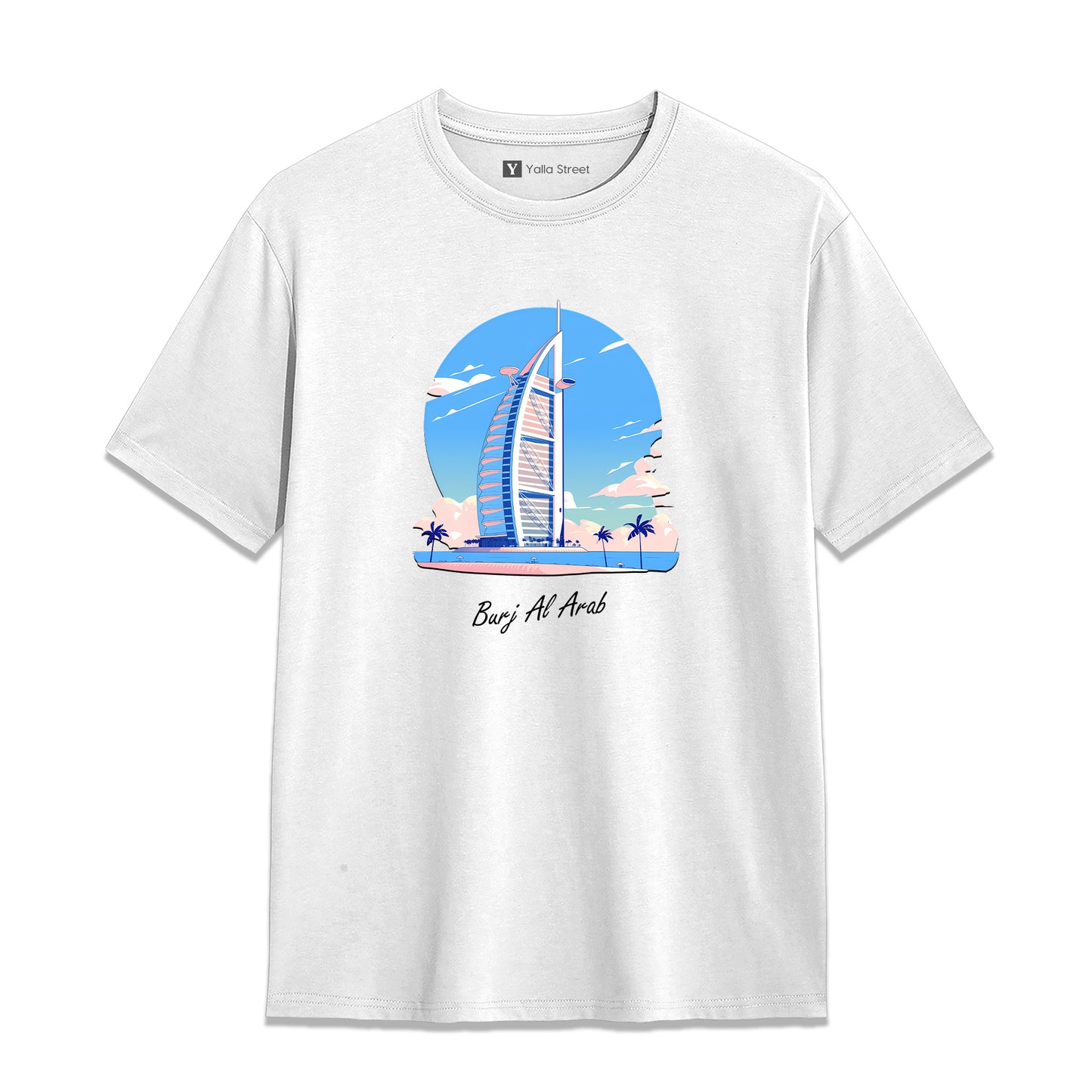 Burj Al Arab Dubai T-Shirt 100% Cotton Unisex Tee Iconic UAE Landmark