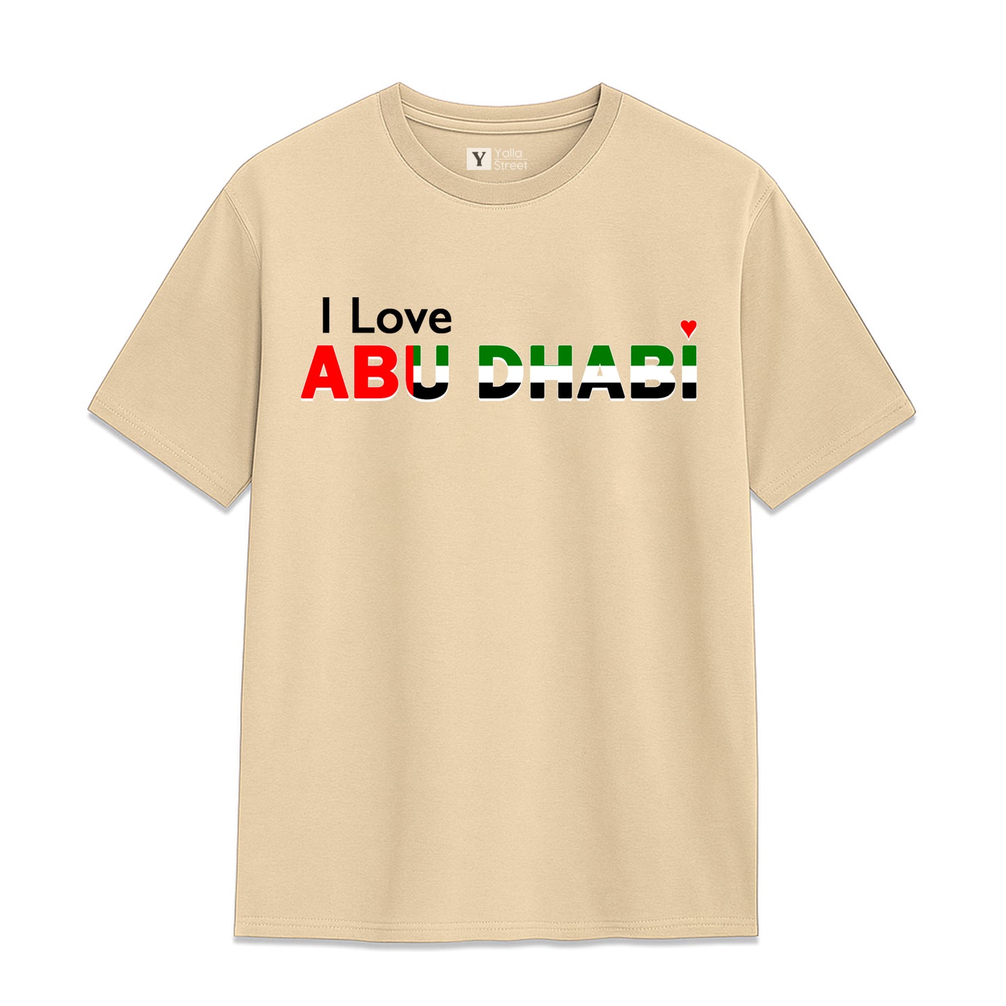 I Love Abu Dhabi T-Shirt UAE Flag Graphic Tee 100% Cotton National Pride Streetwear