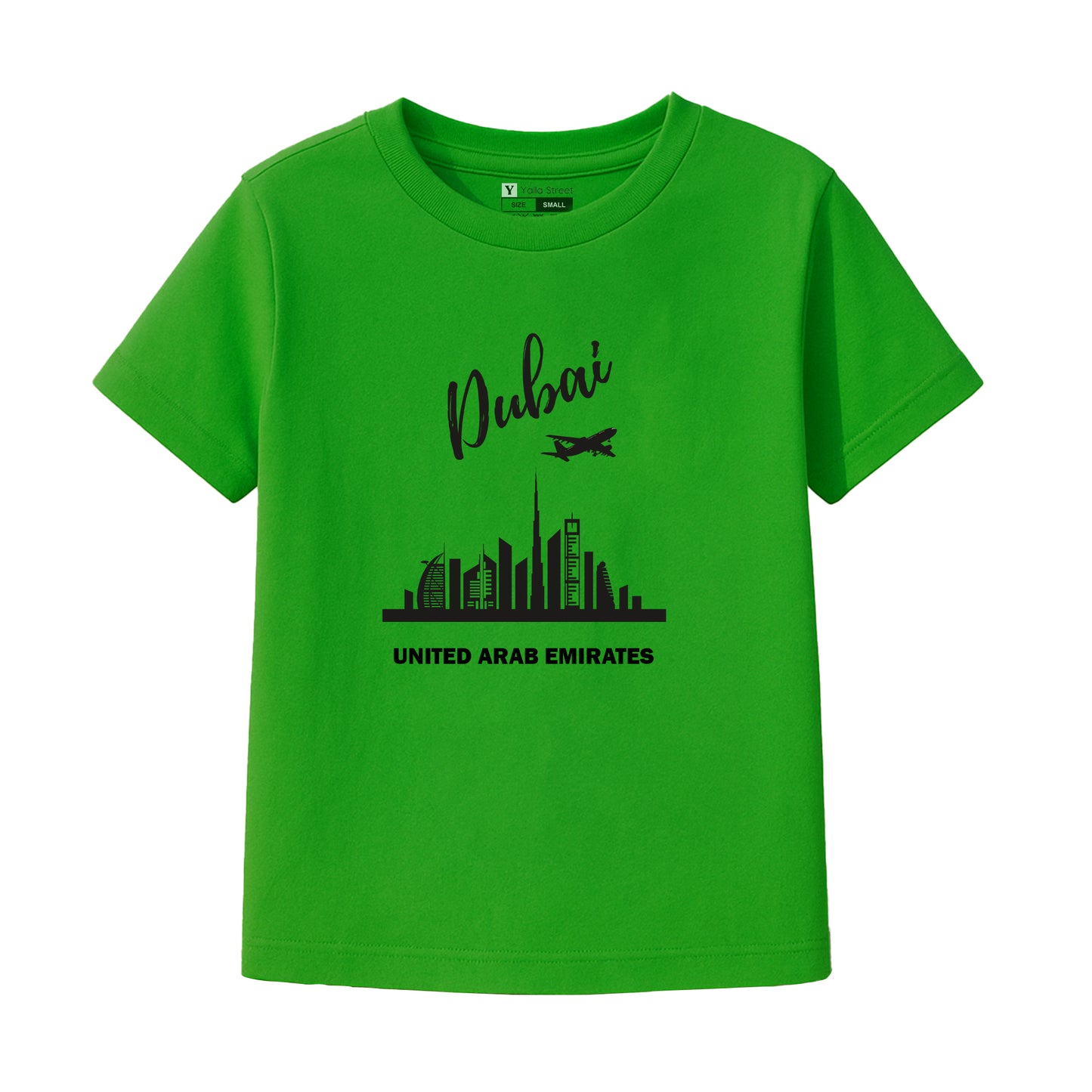 Dubai Skyline Kids T-Shirt UAE Cityscape Tee Soft Cotton Travel Souvenir