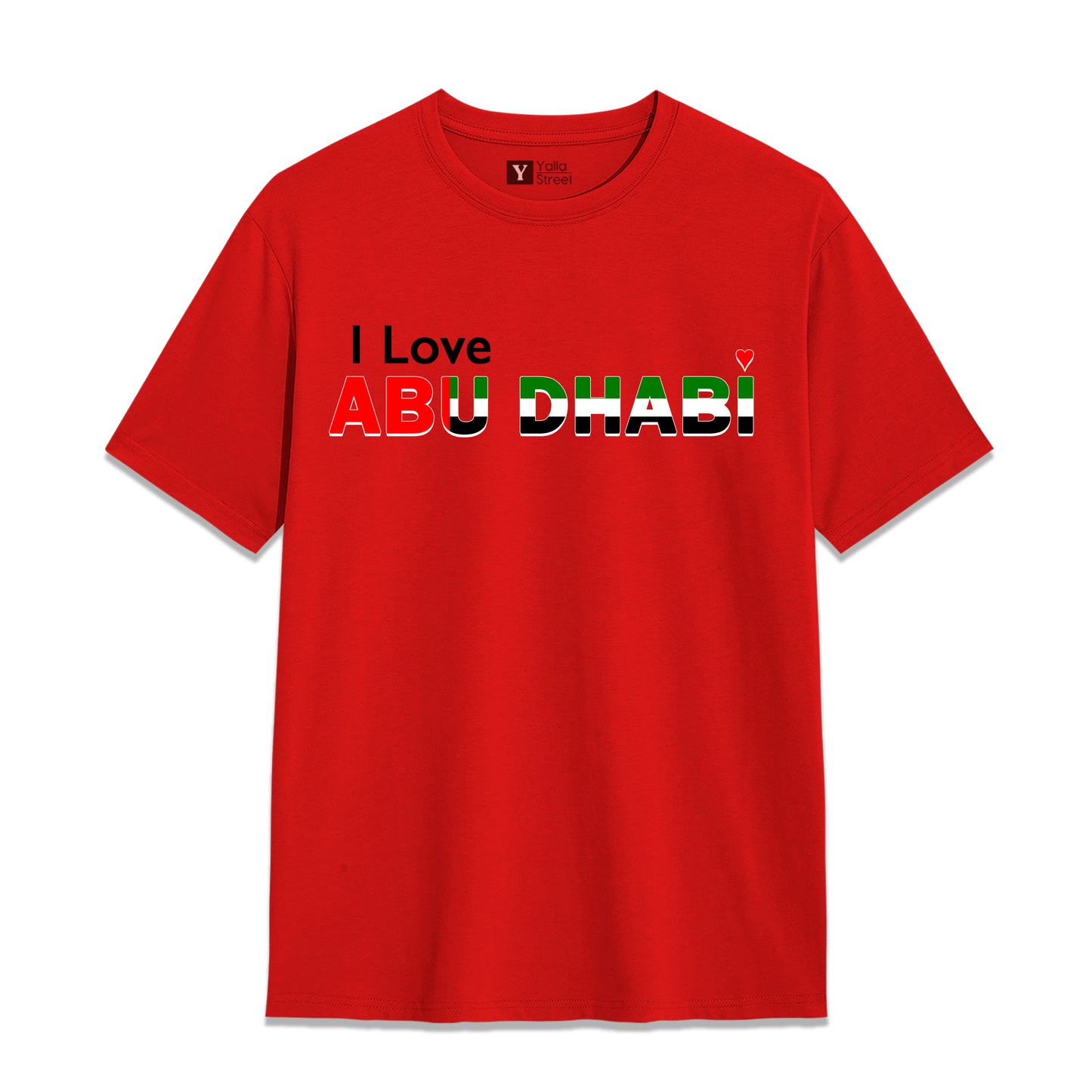 I Love Abu Dhabi T-Shirt UAE Flag Graphic Tee 100% Cotton National Pride Streetwear