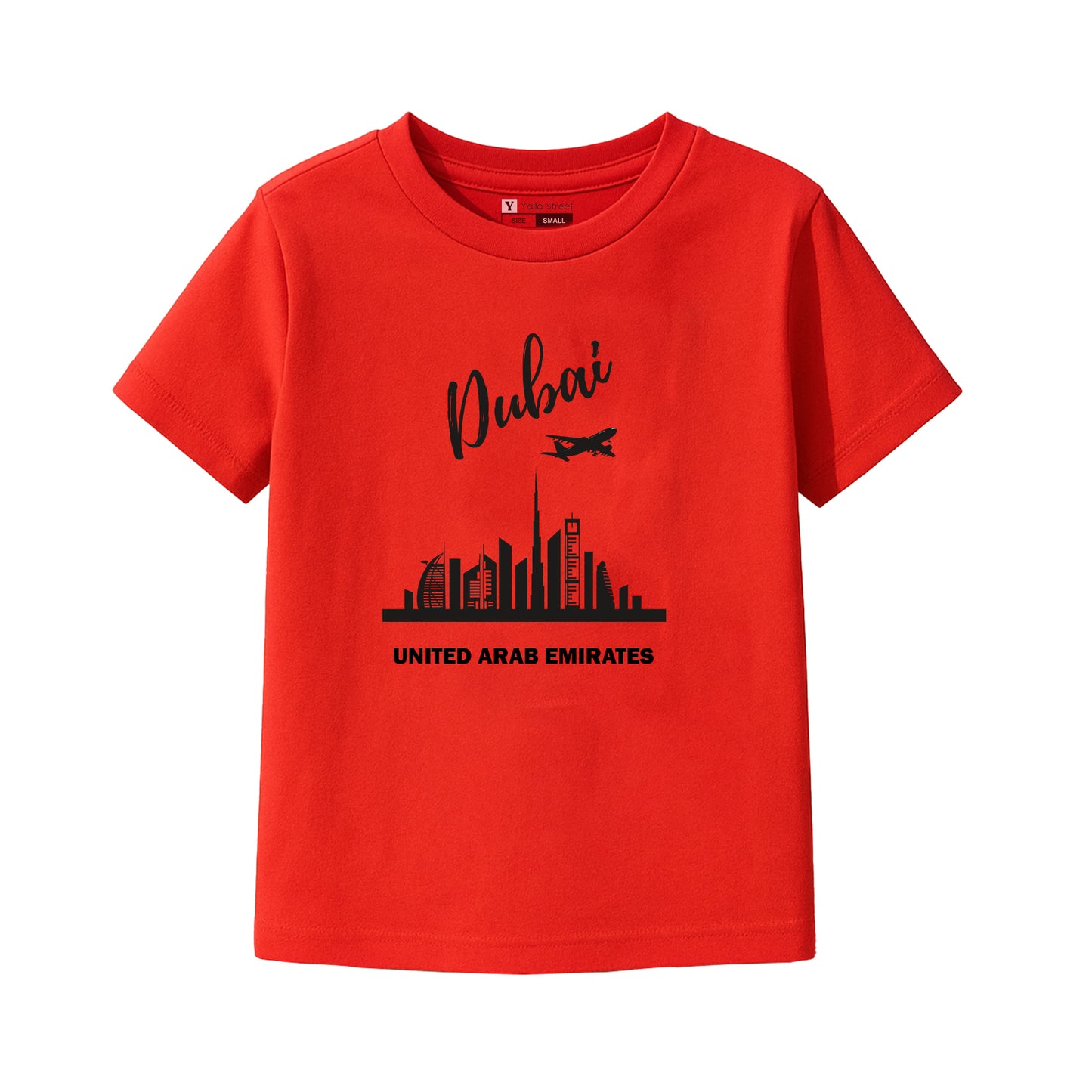 Dubai Skyline Kids T-Shirt UAE Cityscape Tee Soft Cotton Travel Souvenir