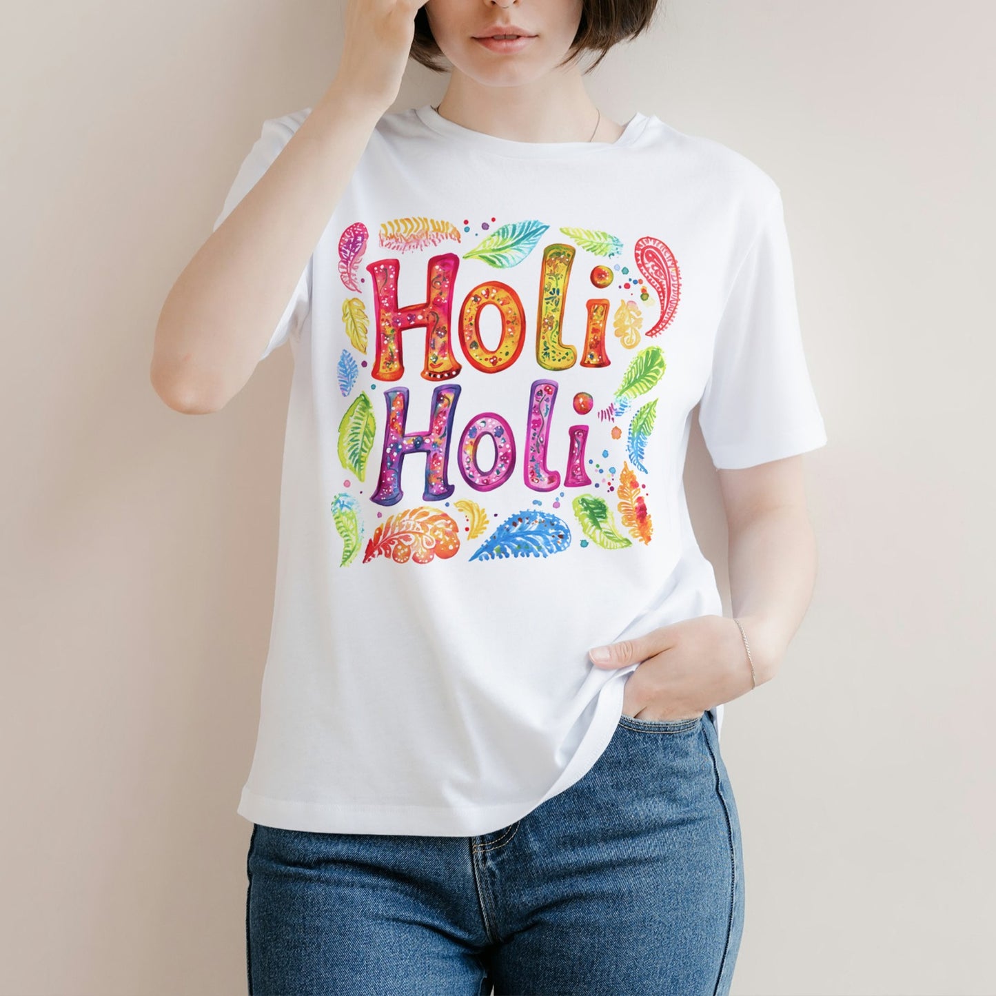 Holi Hai Color Splash T-Shirt – Vibrant Festival Wear for Women | Yalla Street