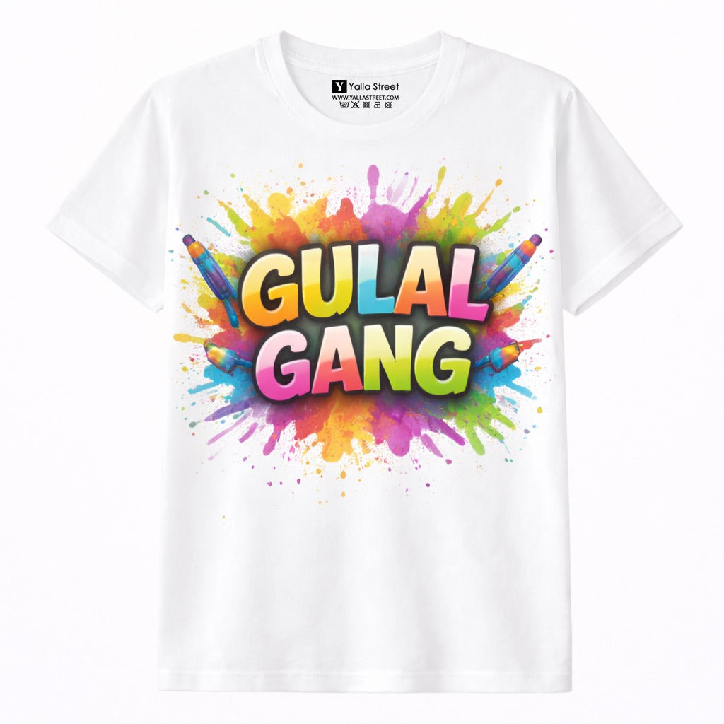 Gulal Gang Kids Holi T-Shirt β Color Splash Festival Tee for Boys & Girls | Yalla Street