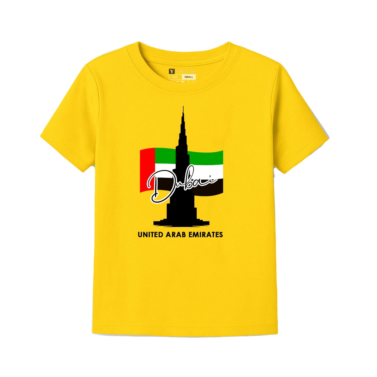 Dubai Skyline Kids T-Shirt – UAE Flag & Burj Khalifa Print