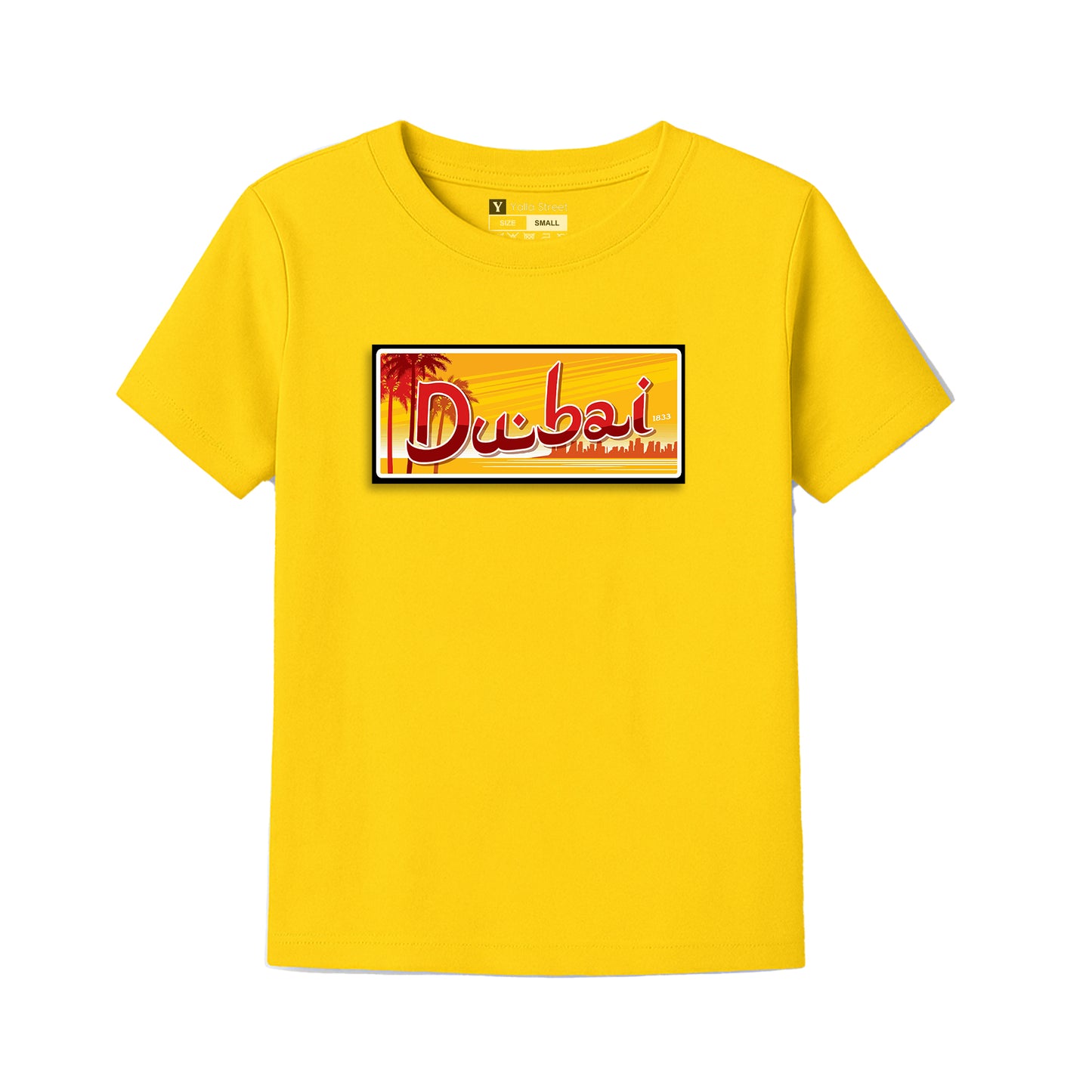 Dubai Kids T-Shirt – UAE License Plate Style Graphic | Red Cotton Souvenir Tee