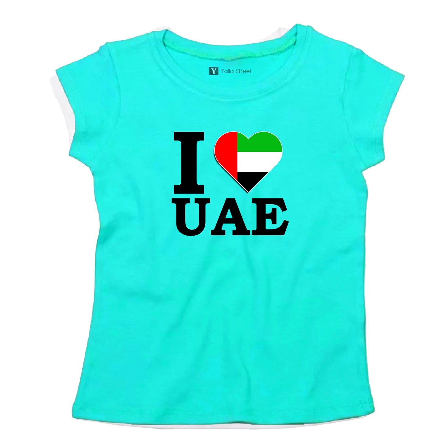 "I Love UAE" Women's T-Shirt – UAE Flag Heart Design 100% Cotton