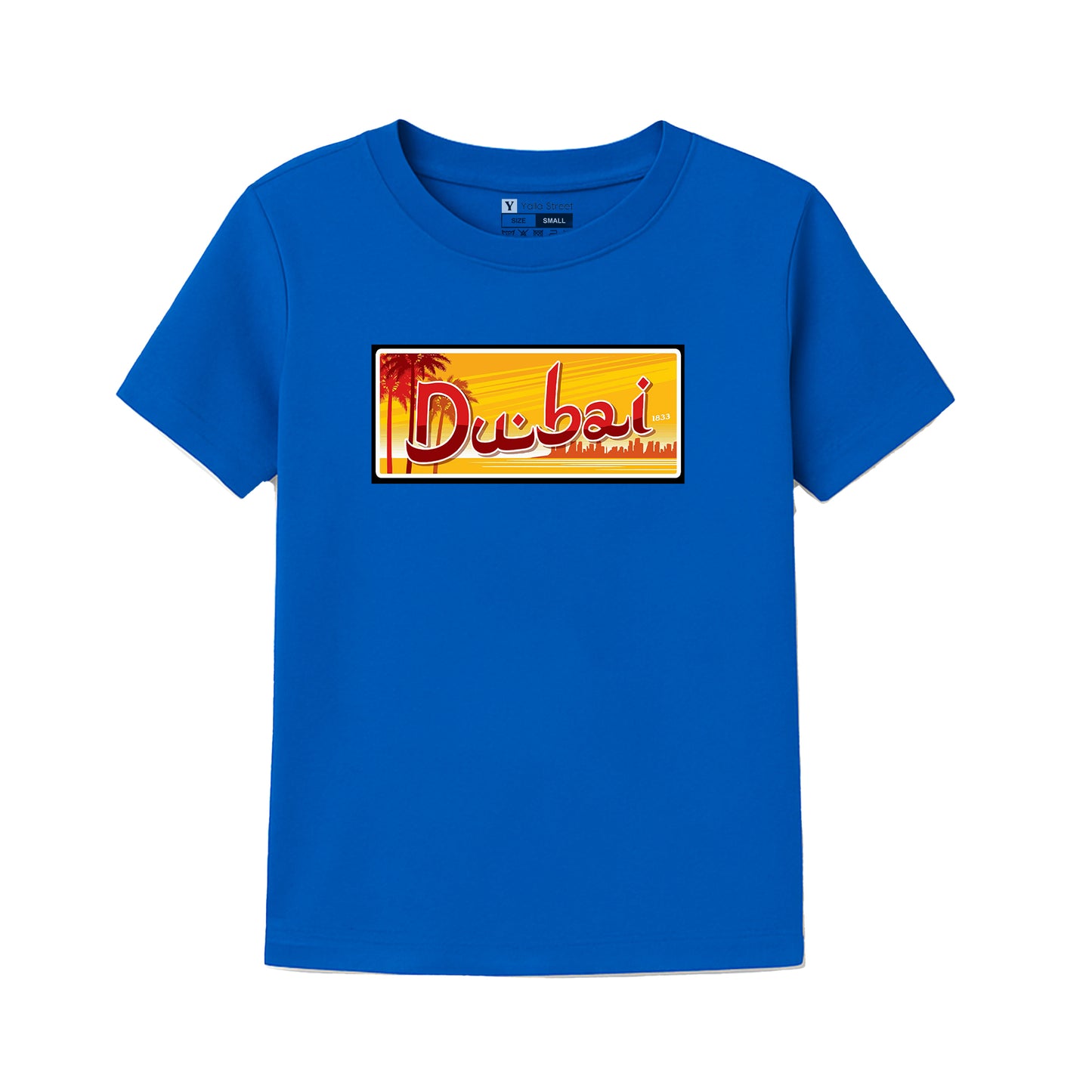 Dubai Kids T-Shirt – UAE License Plate Style Graphic | Red Cotton Souvenir Tee