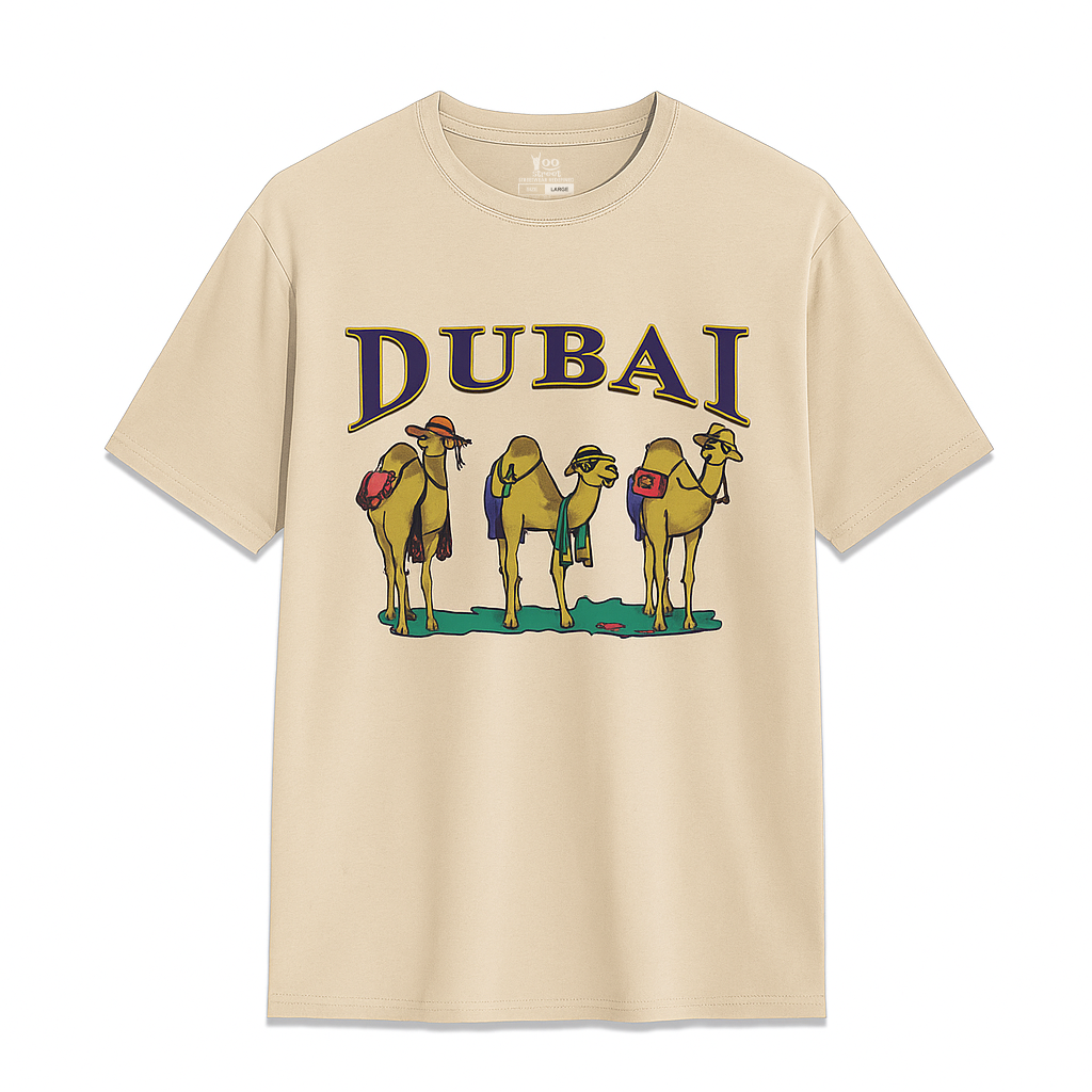 Dubai Camel Graphic T-Shirt – Fun UAE Souvenir Tee