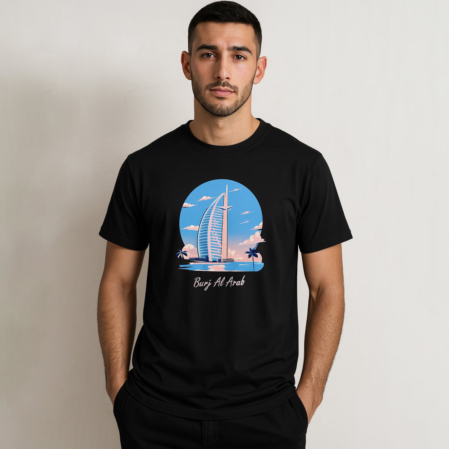Burj Al Arab Dubai T-Shirt 100% Cotton Unisex Tee Iconic UAE Landmark