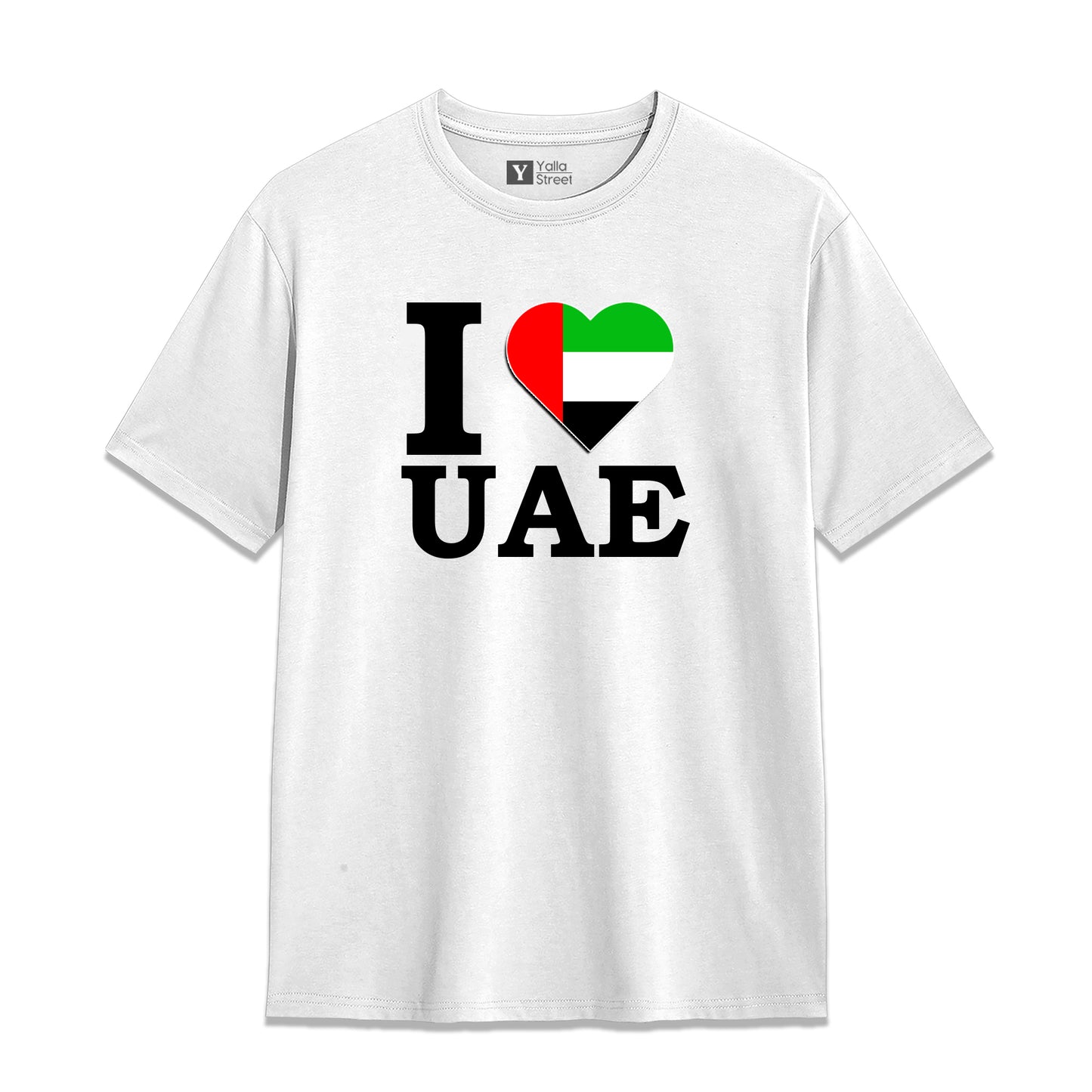 I LOVE UAE ❤️ T-Shirt 100% Cotton UAE Flag Heart Design National Pride Apparel