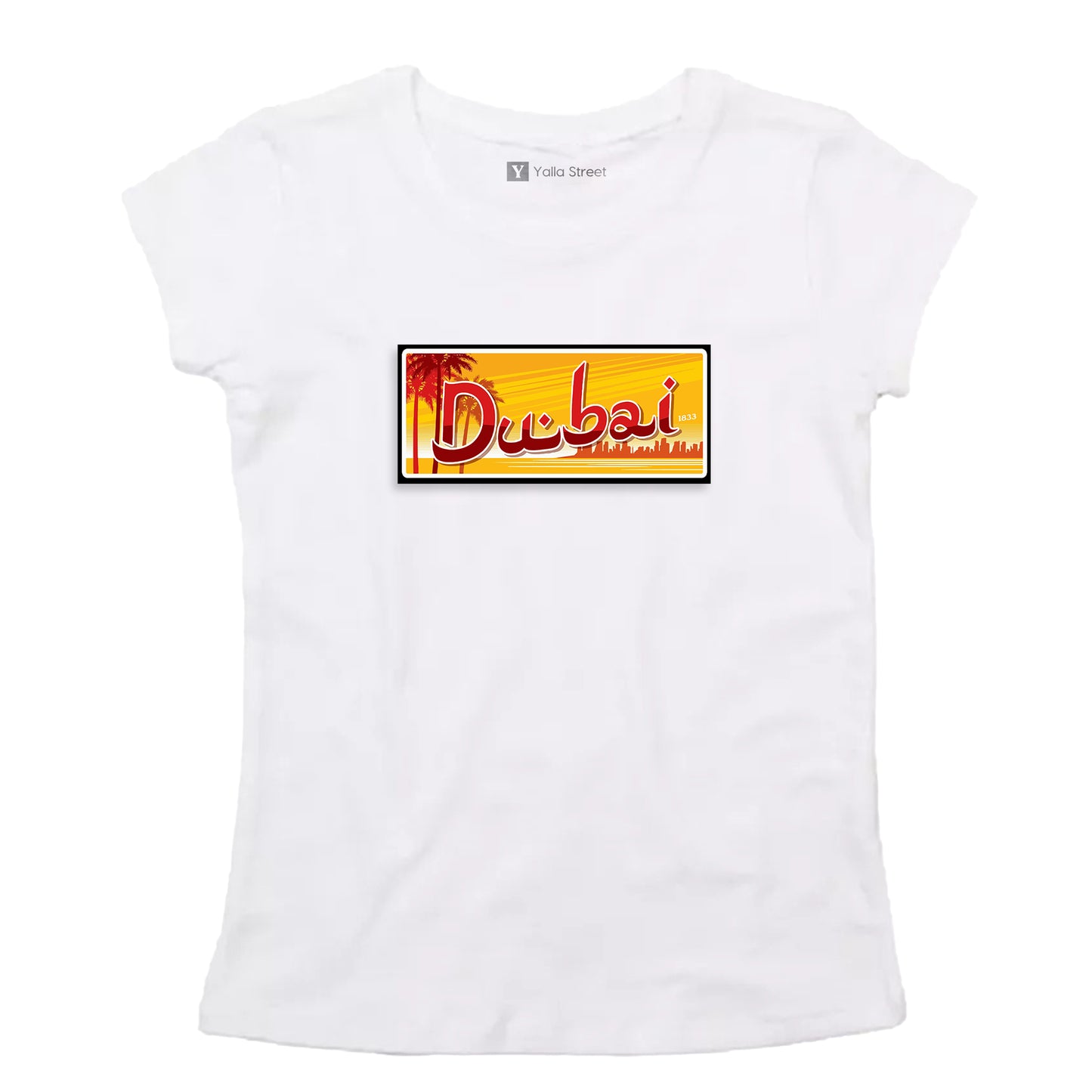 Dubai Plate Style” Women’s T-Shirt – Retro License Design 100% Cotton