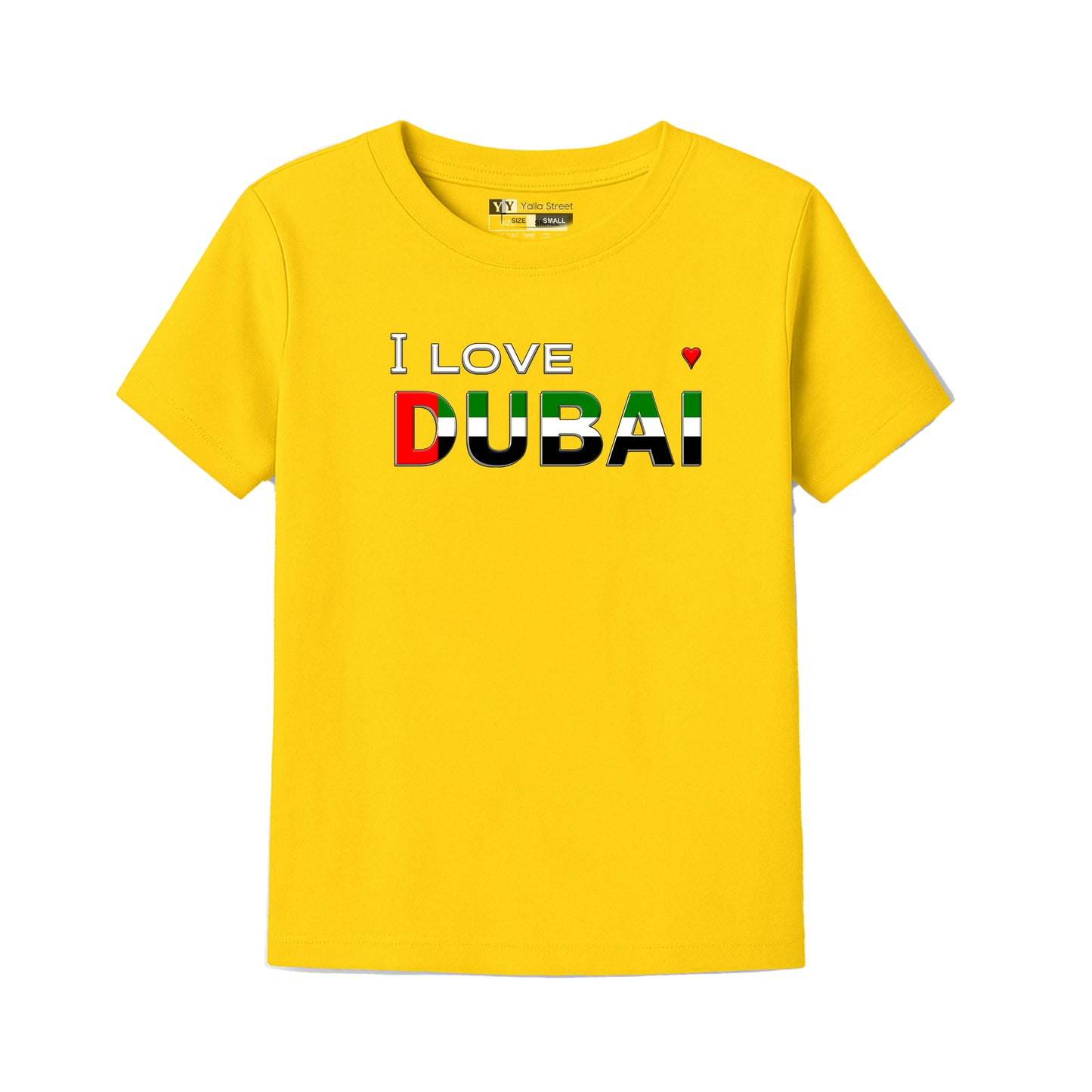 I Love Dubai Kids T-Shirt – UAE Flag Colors Design | National Day Tee