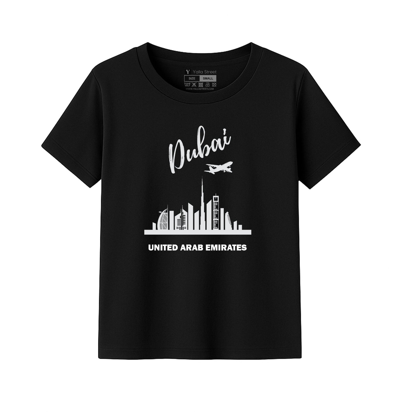 Dubai Skyline Kids T-Shirt UAE Cityscape Tee Soft Cotton Travel Souvenir