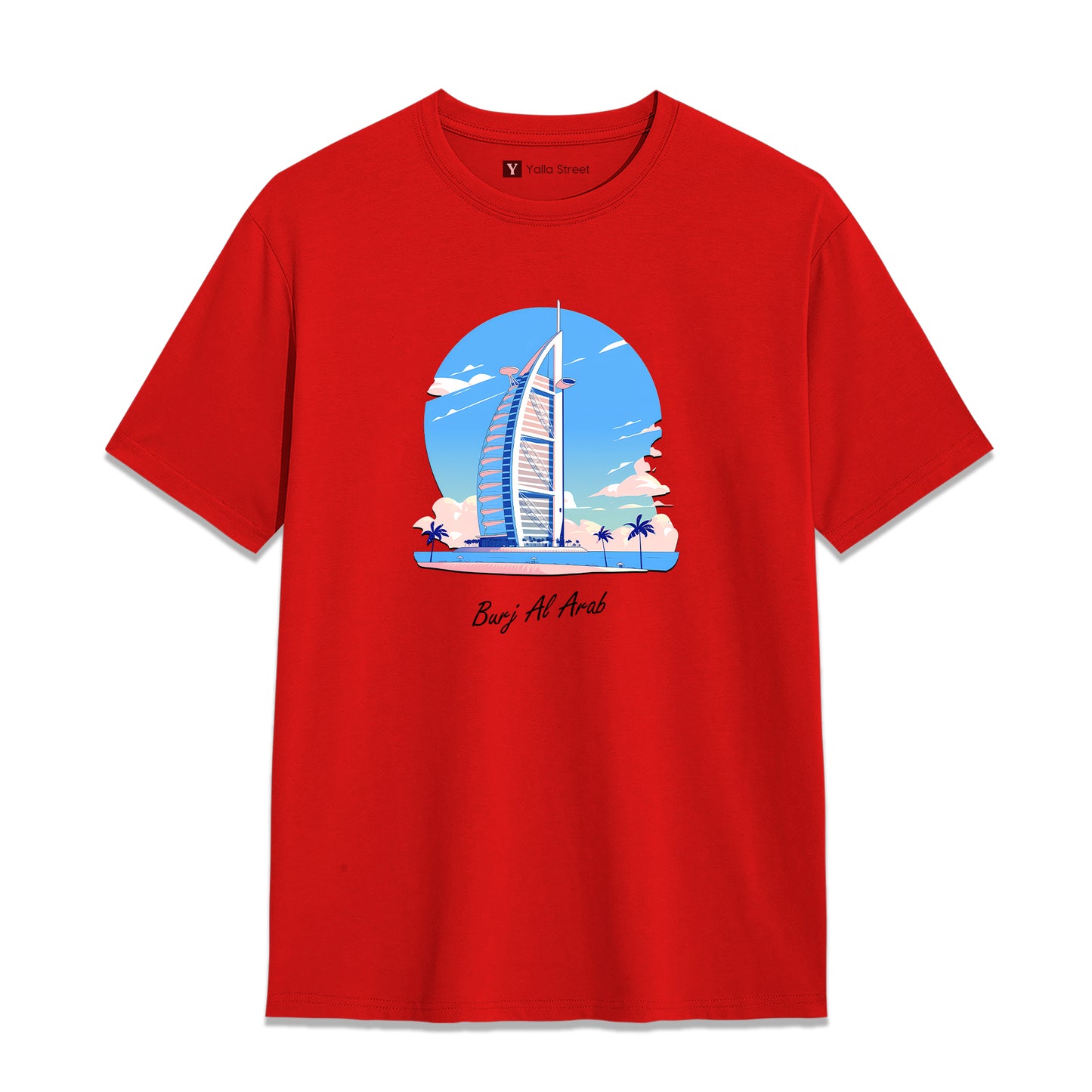 Burj Al Arab Dubai T-Shirt 100% Cotton Unisex Tee Iconic UAE Landmark