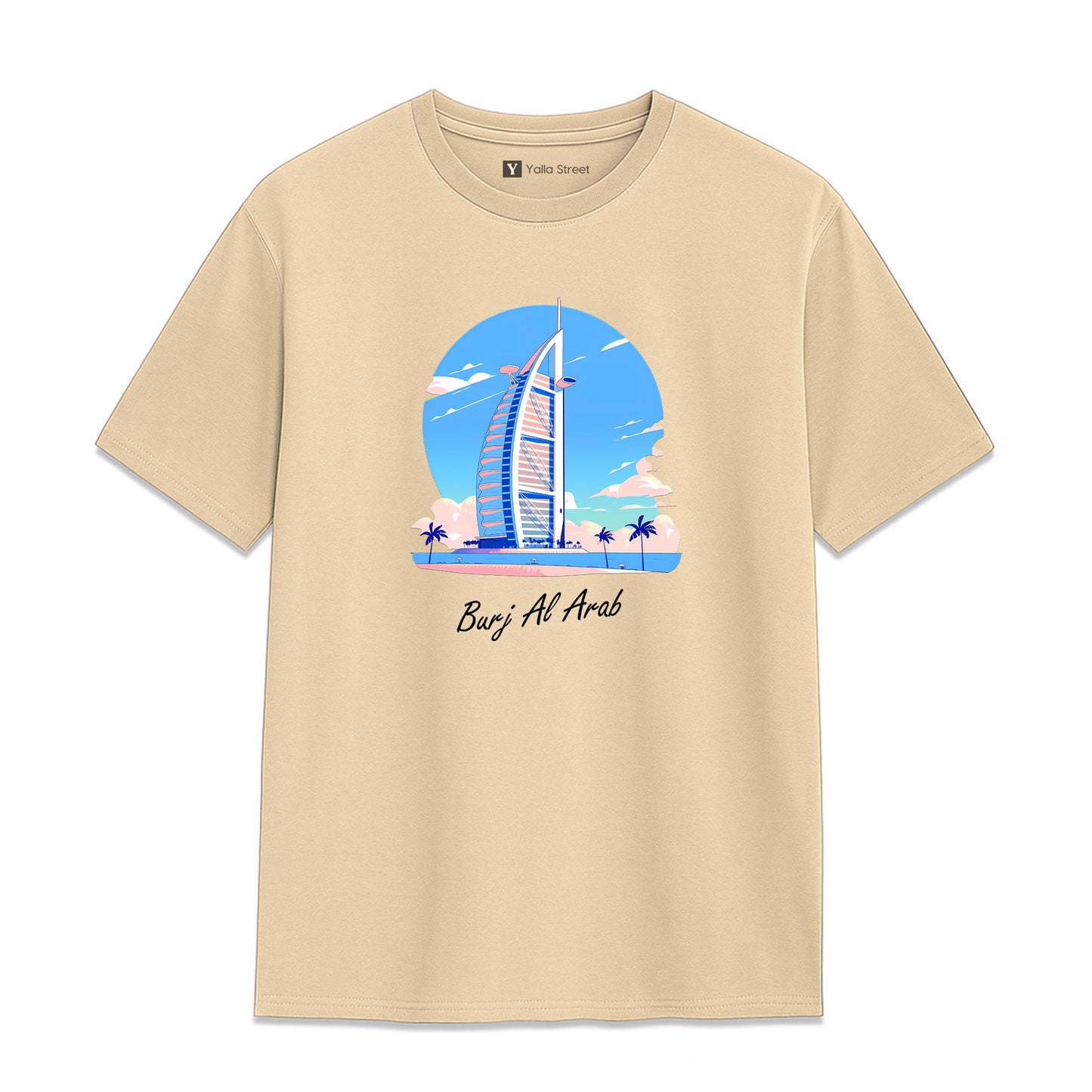Burj Al Arab Dubai T-Shirt 100% Cotton Unisex Tee Iconic UAE Landmark