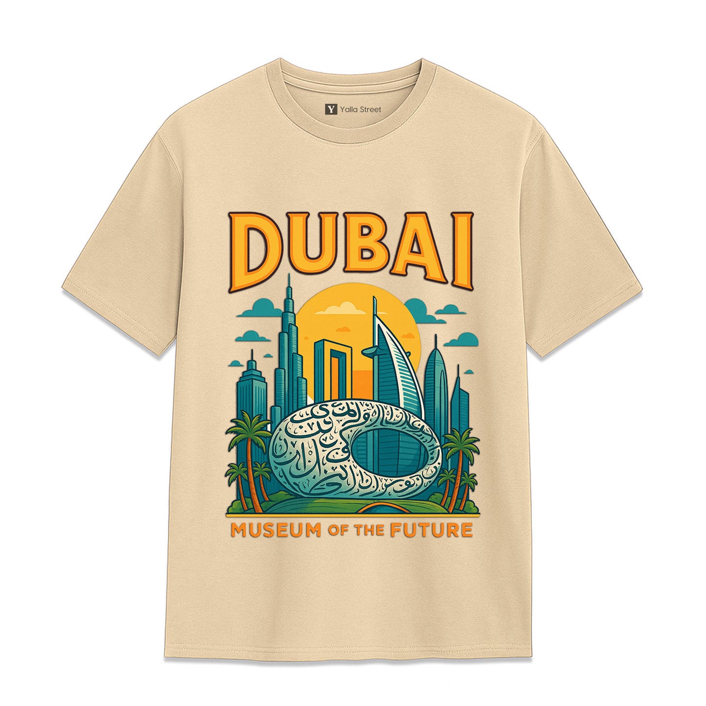 Dubai Skyline T-Shirt – Museum of the Future Graphic Tee 100% Cotton Unisex