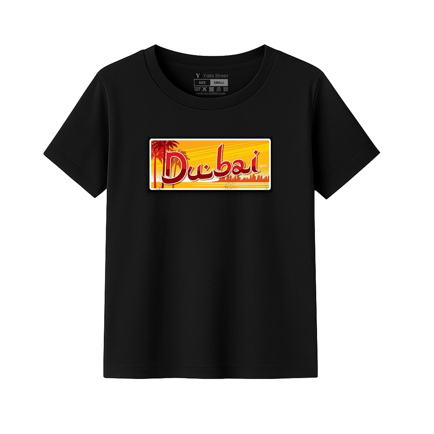 Dubai Kids T-Shirt – UAE License Plate Style Graphic | Red Cotton Souvenir Tee