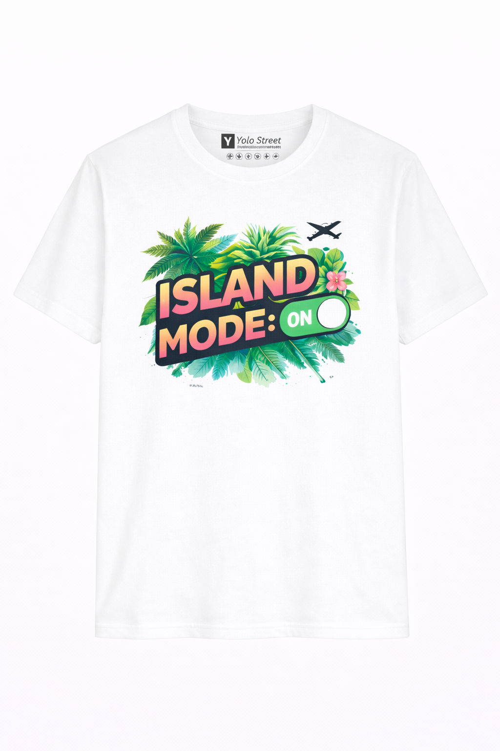 Island Mode: ON Graphic T-Shirt – Tropical Travel Summer Tee | Unisex Cotton