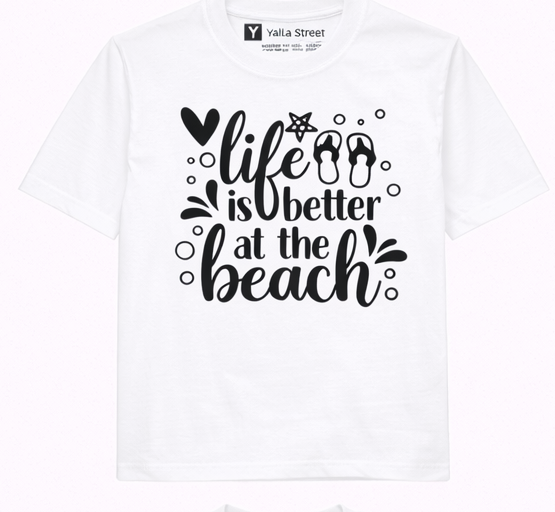 Life Is Better at the Beach Graphic T-Shirt – Unisex Beige Summer Tee