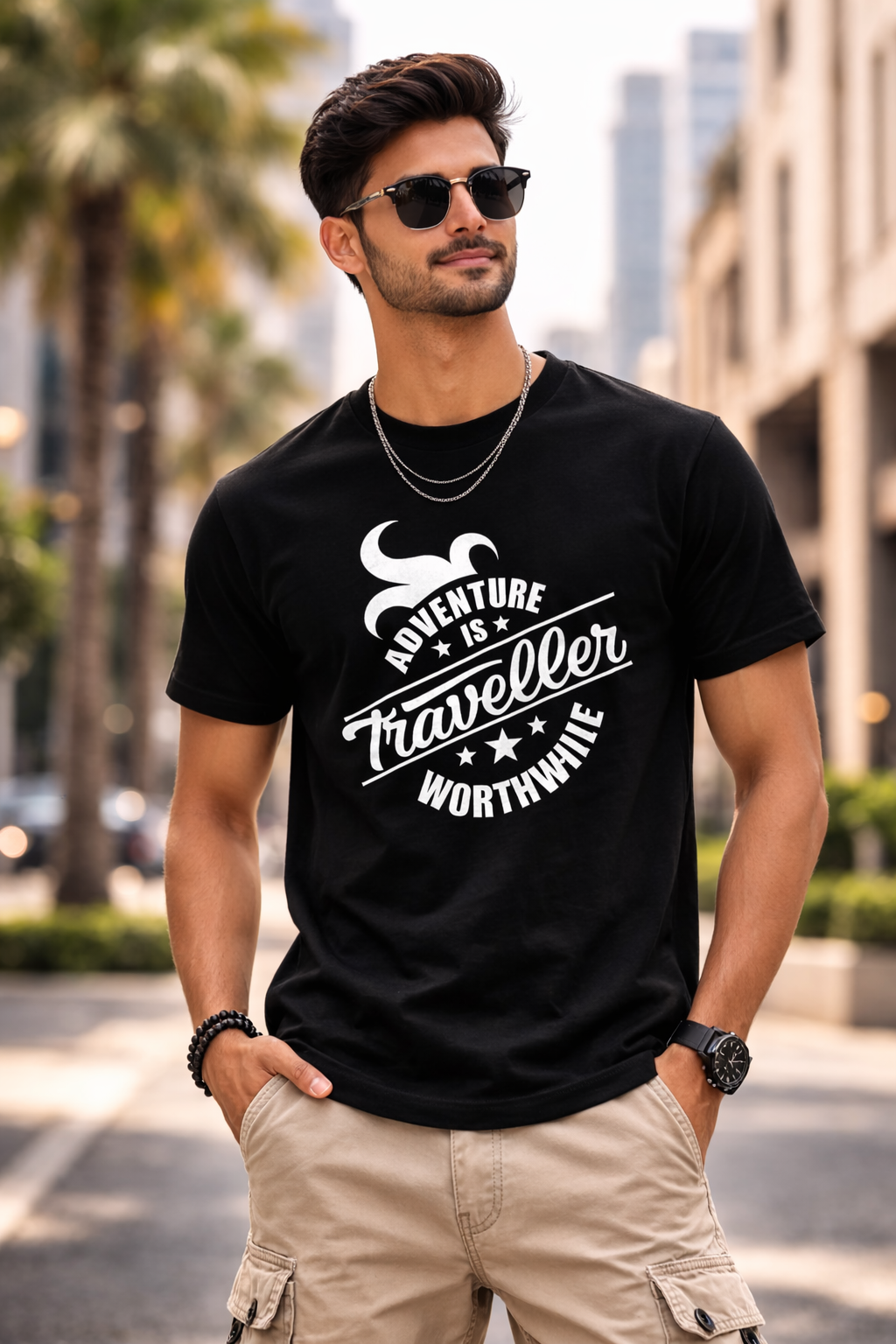 Life Is a Beach – Black Graphic Unisex T-Shirt | Yalla Street Summer Edition