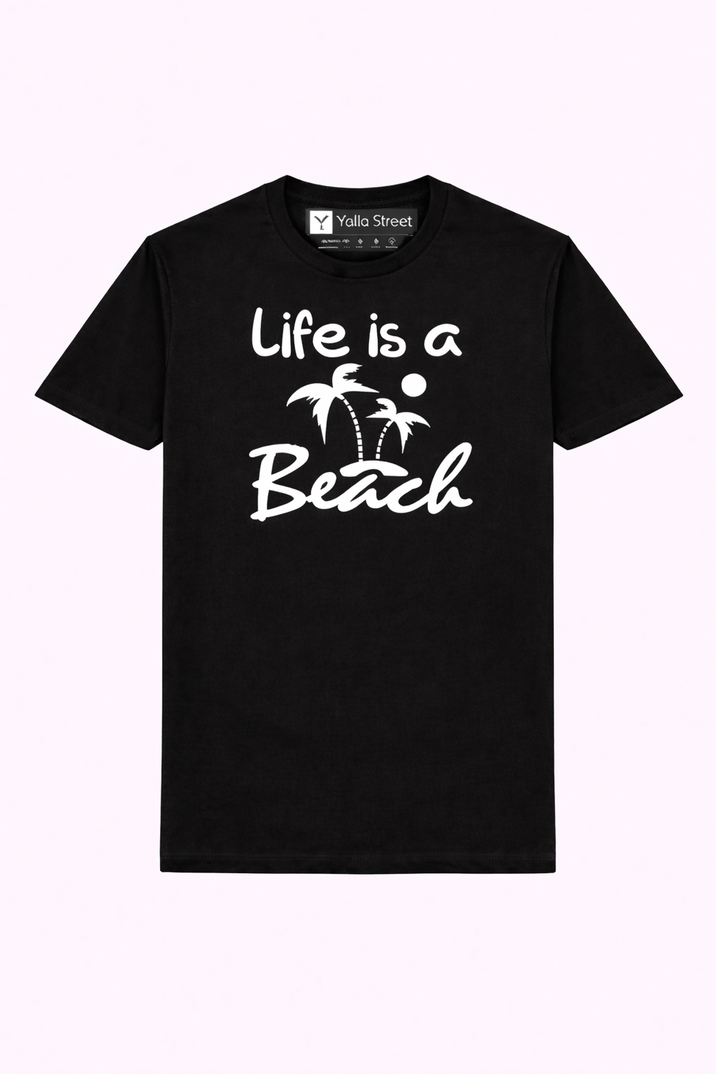 Life Is a Beach – Black Graphic Unisex T-Shirt | Yalla Street Summer Edition