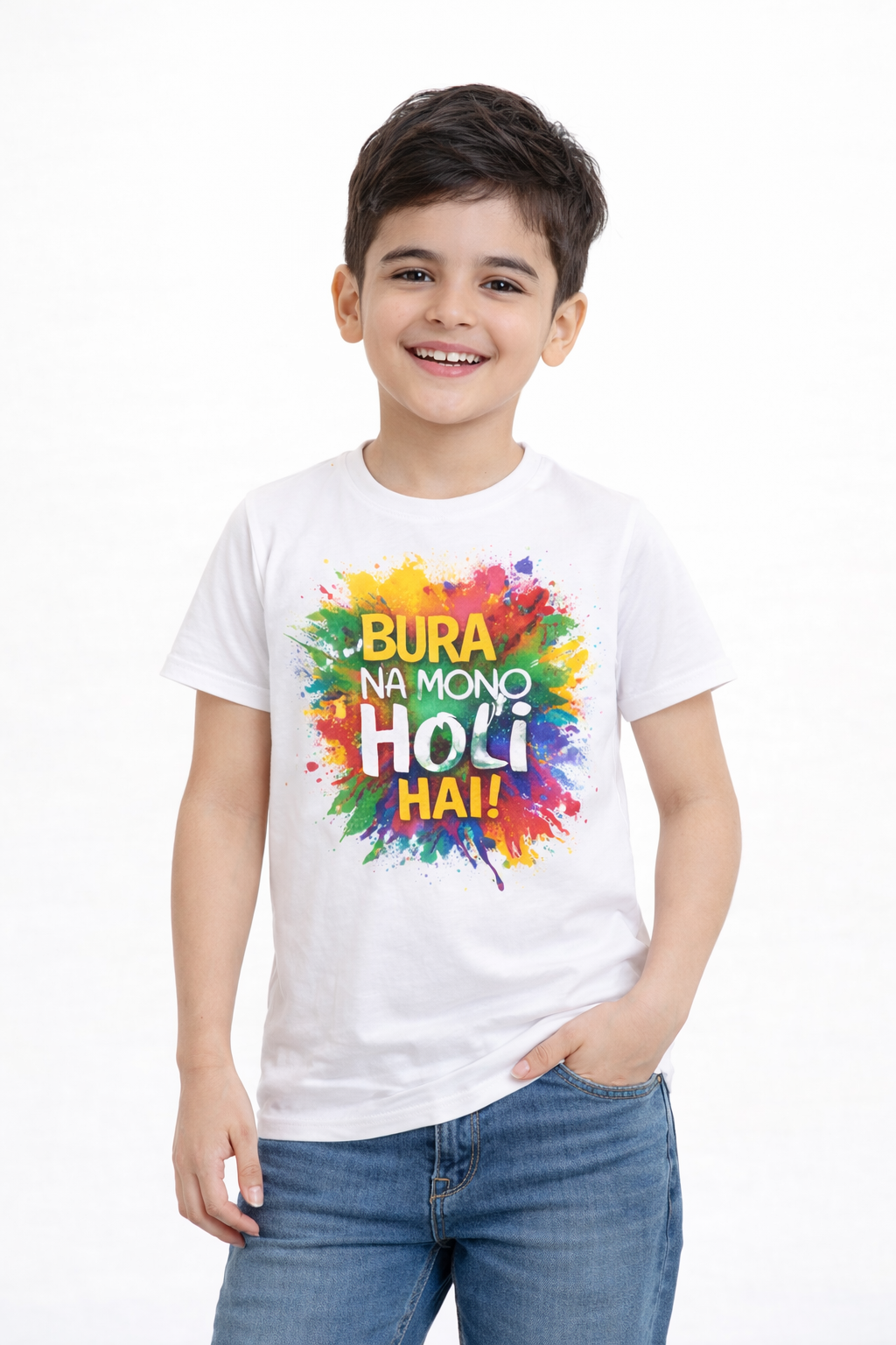 Bura Na Mano Holi Hai Kids T-Shirt – Color Splash Festival Tee for Kids | Yalla Street