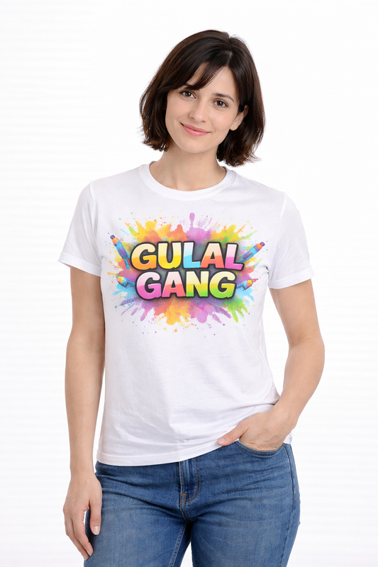 Gulal Gang Women Holi T-Shirt – Color Splash Festival Tee for women | Yalla Street