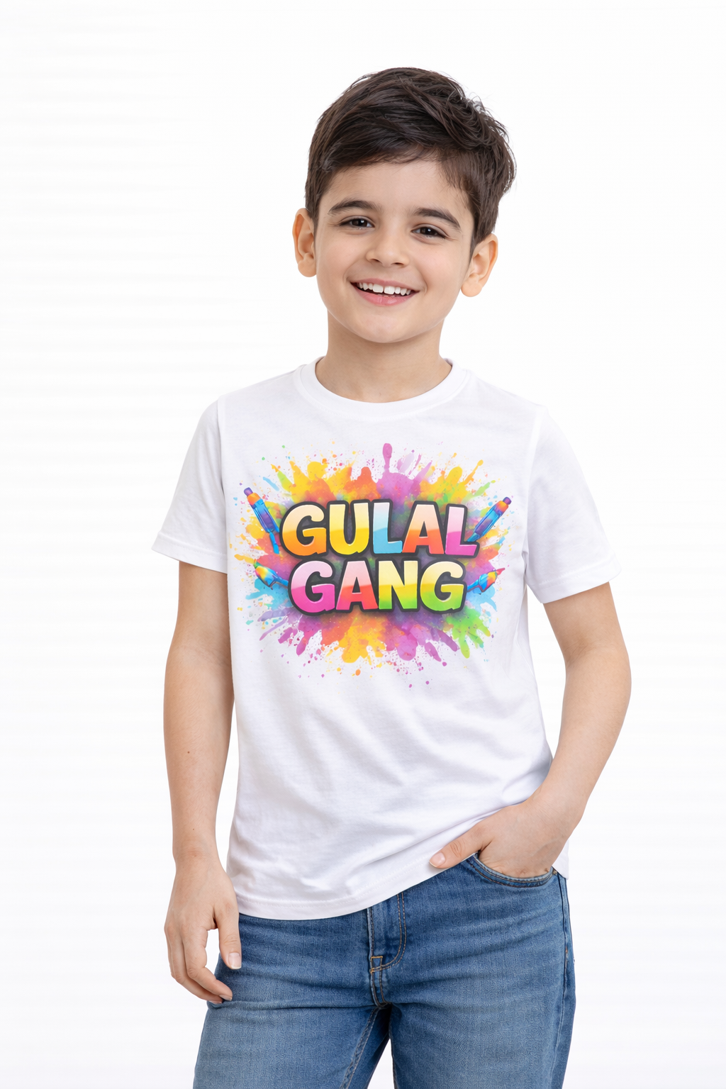 Gulal Gang Kids Holi T-Shirt – Color Splash Festival Tee for Boys & Girls | Yalla Street