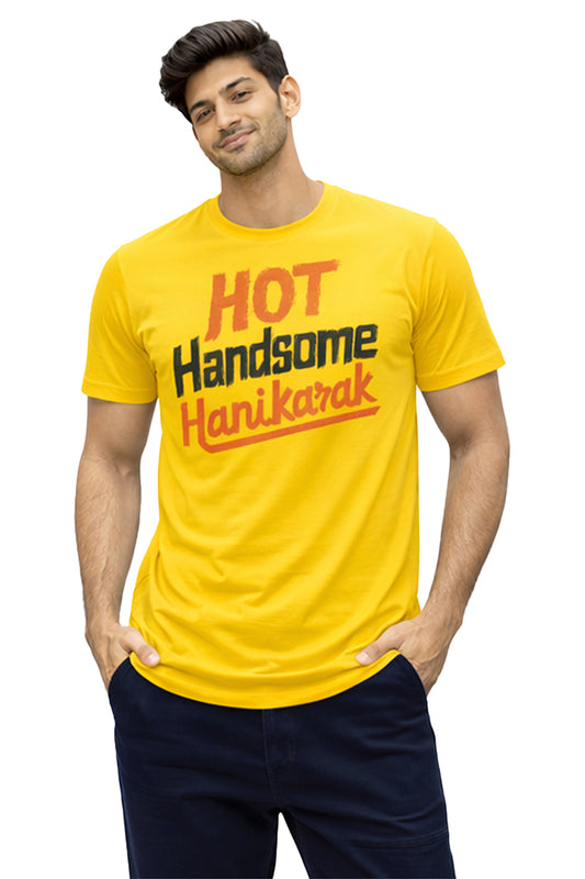 Hot Handsome Hanikarak – Funny Desi Attitude Unisex T-Shirt | Yellow | Yalla Street