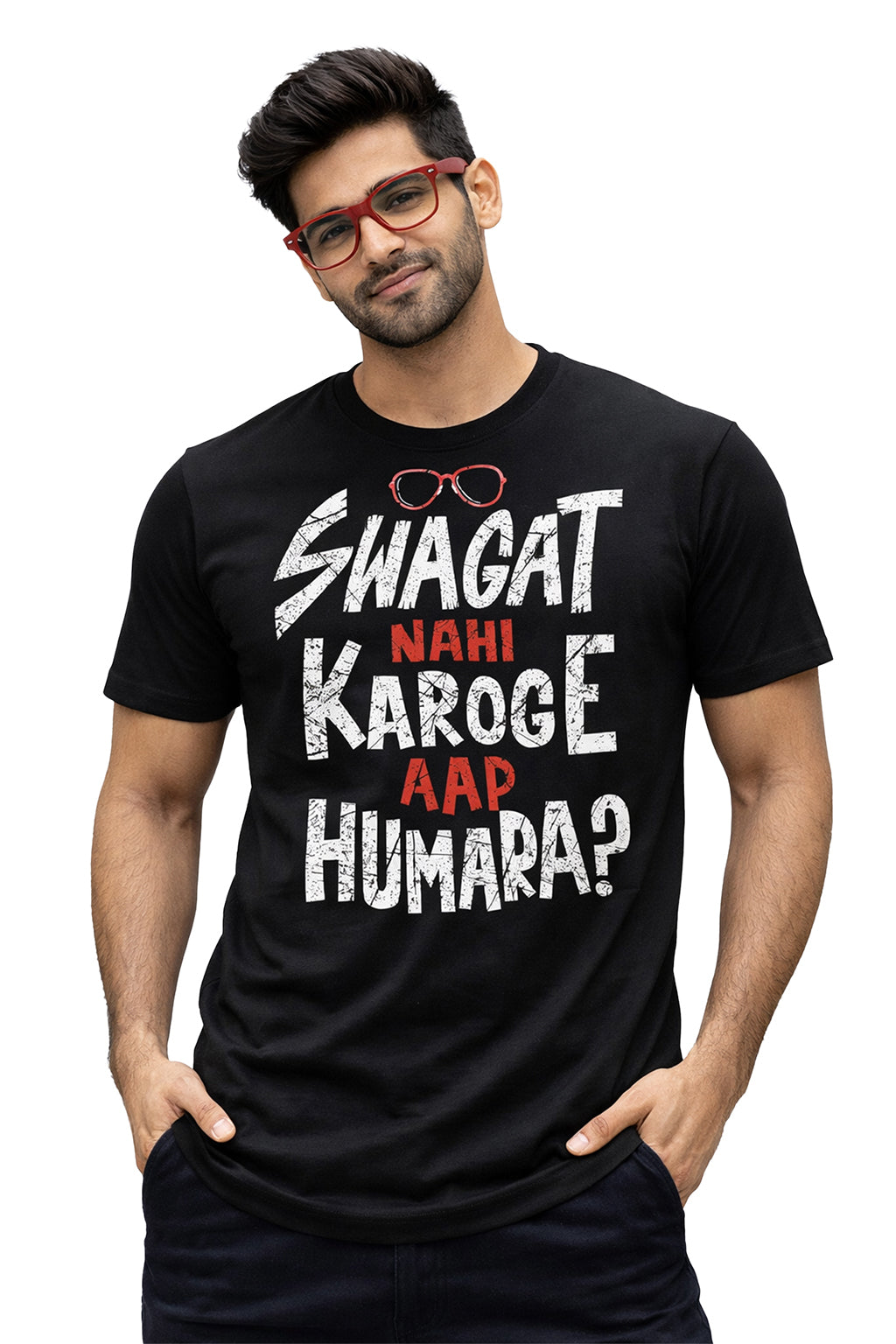 Swagat Nahi Karoge Aap Humara? – Funny Bollywood Dialogue Unisex T-Shirt | Pink | Yalla Street