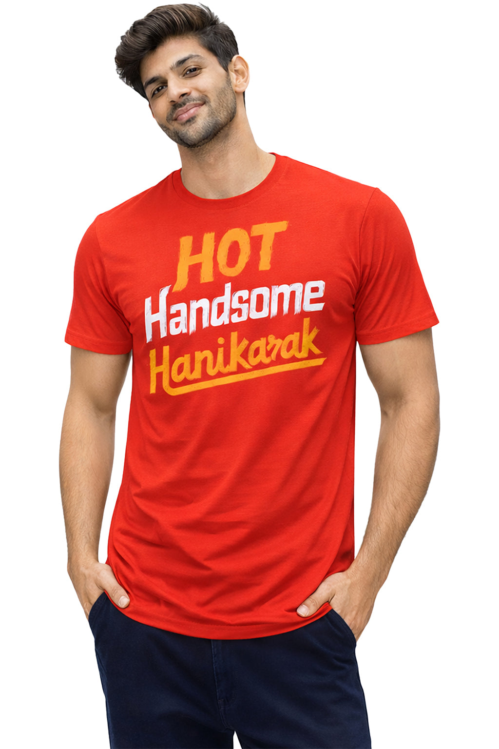 Hot Handsome Hanikarak – Funny Desi Attitude Unisex T-Shirt | Yellow | Yalla Street