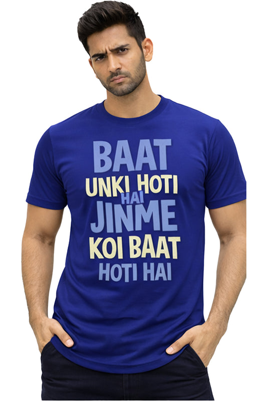 Baat Unki Hoti Hai Jinme Koi Baat Hoti Hai – Motivational Hindi Quote T-Shirt | Blue | Yalla Street