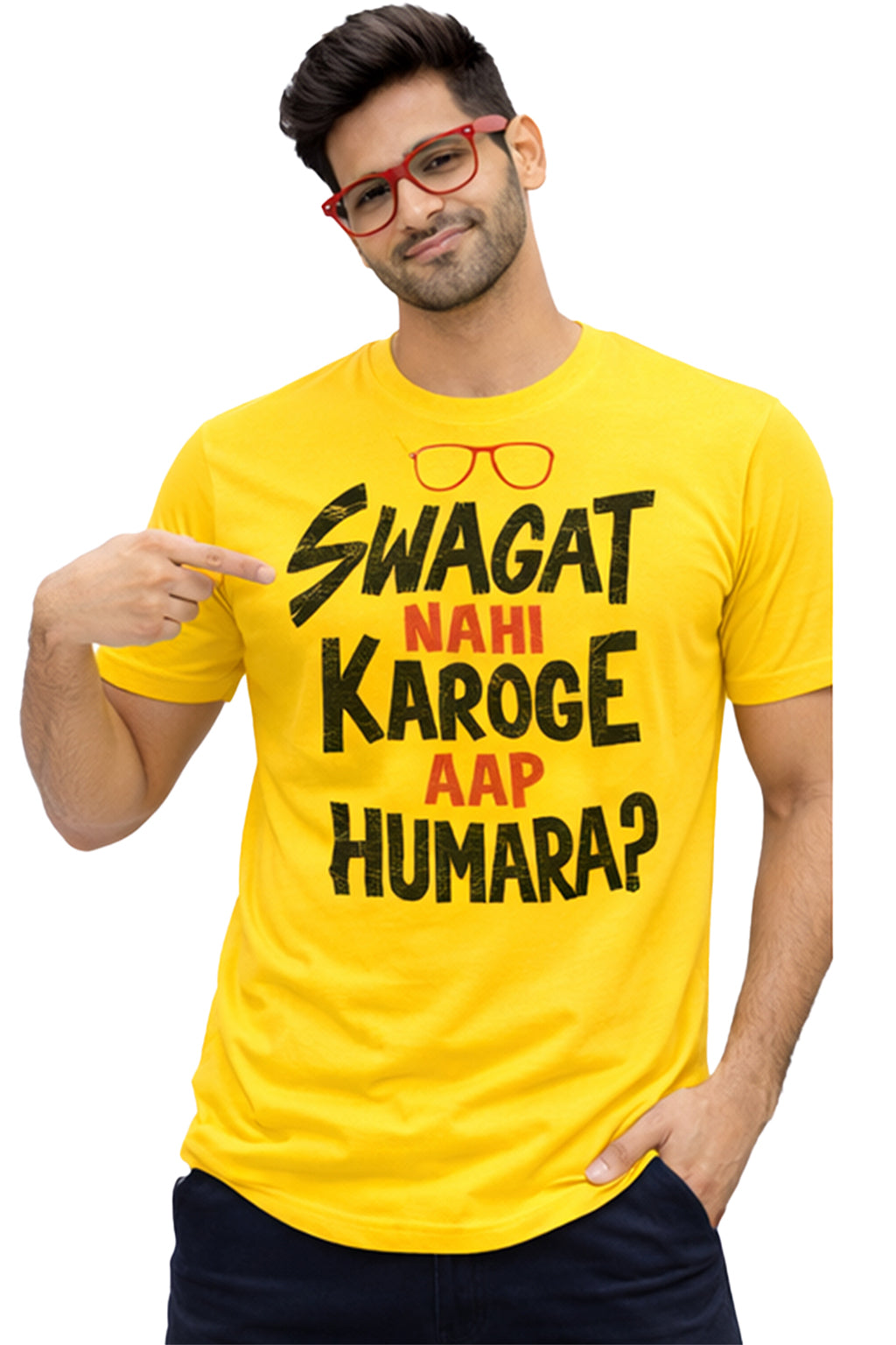 Swagat Nahi Karoge Aap Humara? – Funny Bollywood Dialogue Unisex T-Shirt | Pink | Yalla Street