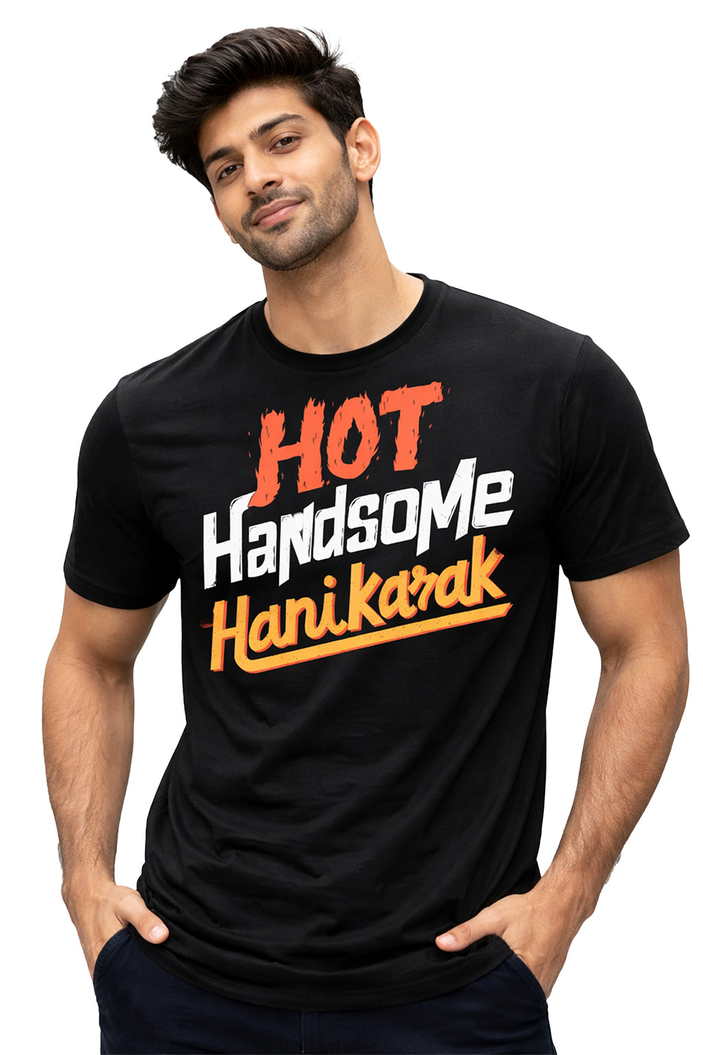 Hot Handsome Hanikarak – Funny Desi Attitude Unisex T-Shirt | Yellow | Yalla Street