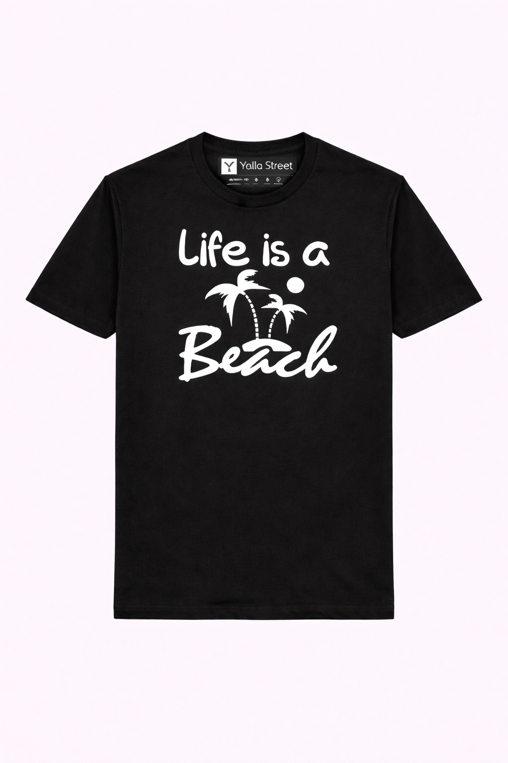 Life Is a Beach Graphic T-Shirt – Women’s Black Summer Statement Tee