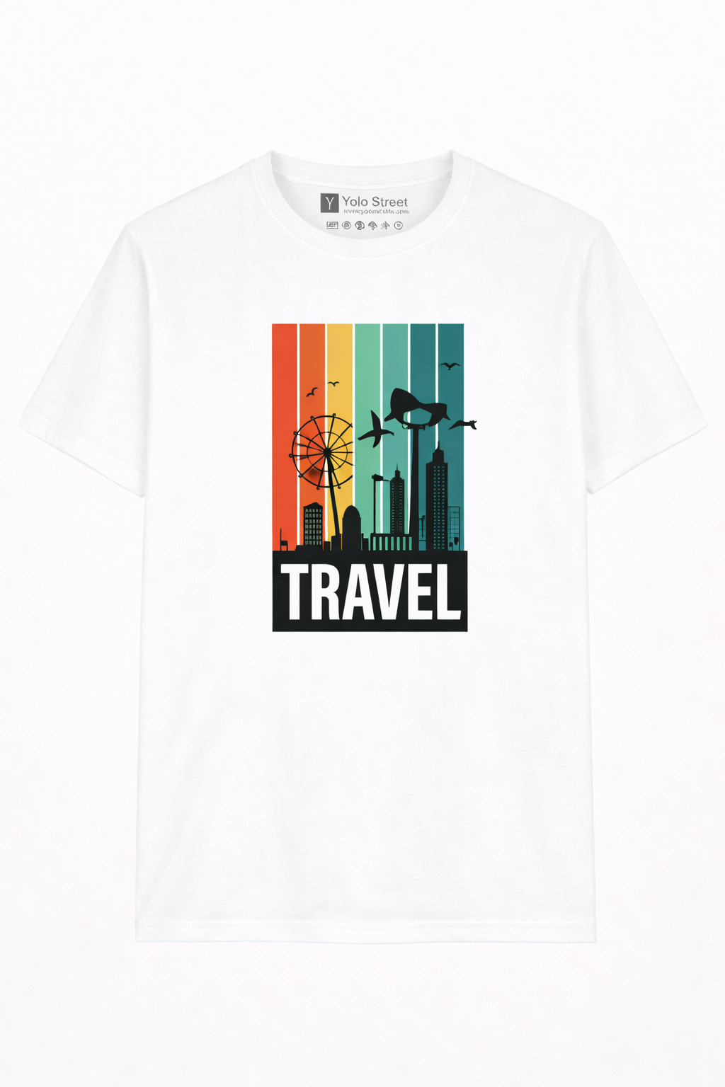 Urban Travel Vibes Graphic T-Shirt – White Unisex Cotton Tee