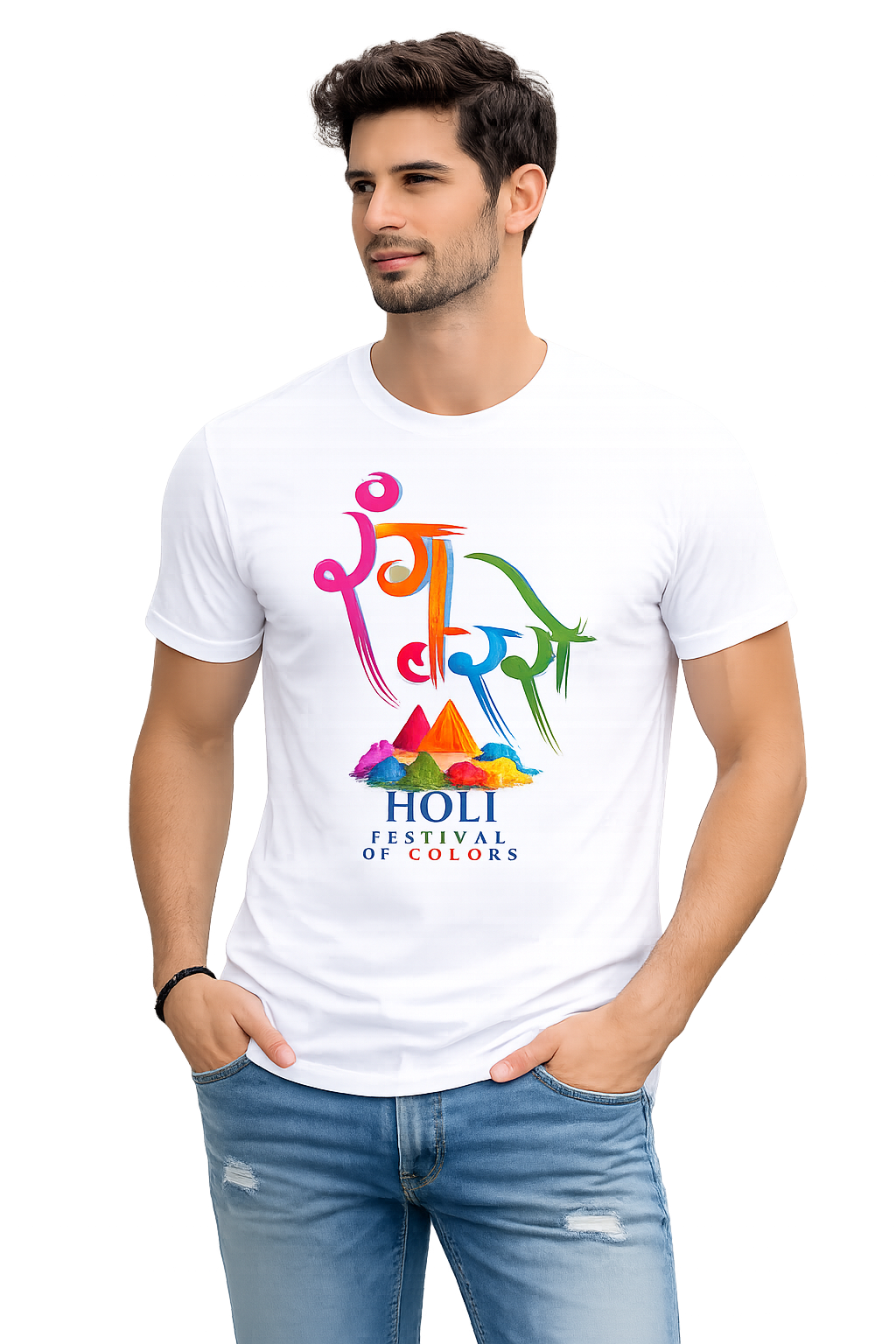 Rang Barse - Holi Festival of Colors T-Shirt for Men – Premium Cotton | Yalla Street