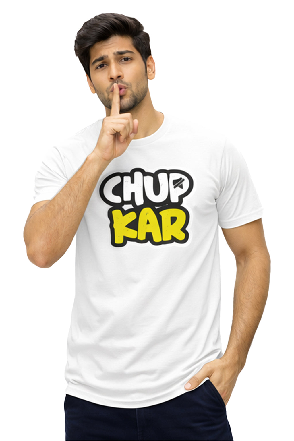 Chup Kar – Bold Desi Attitude Graphic Unisex T-Shirt | Aqua Blue | Yalla Street