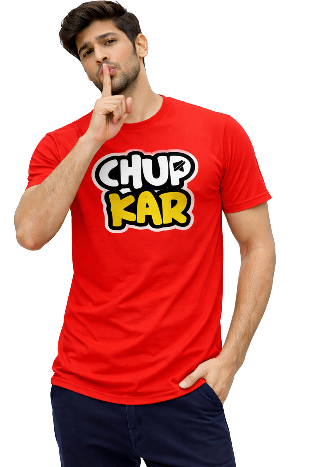 Chup Kar – Bold Desi Attitude Graphic Unisex T-Shirt | Aqua Blue | Yalla Street