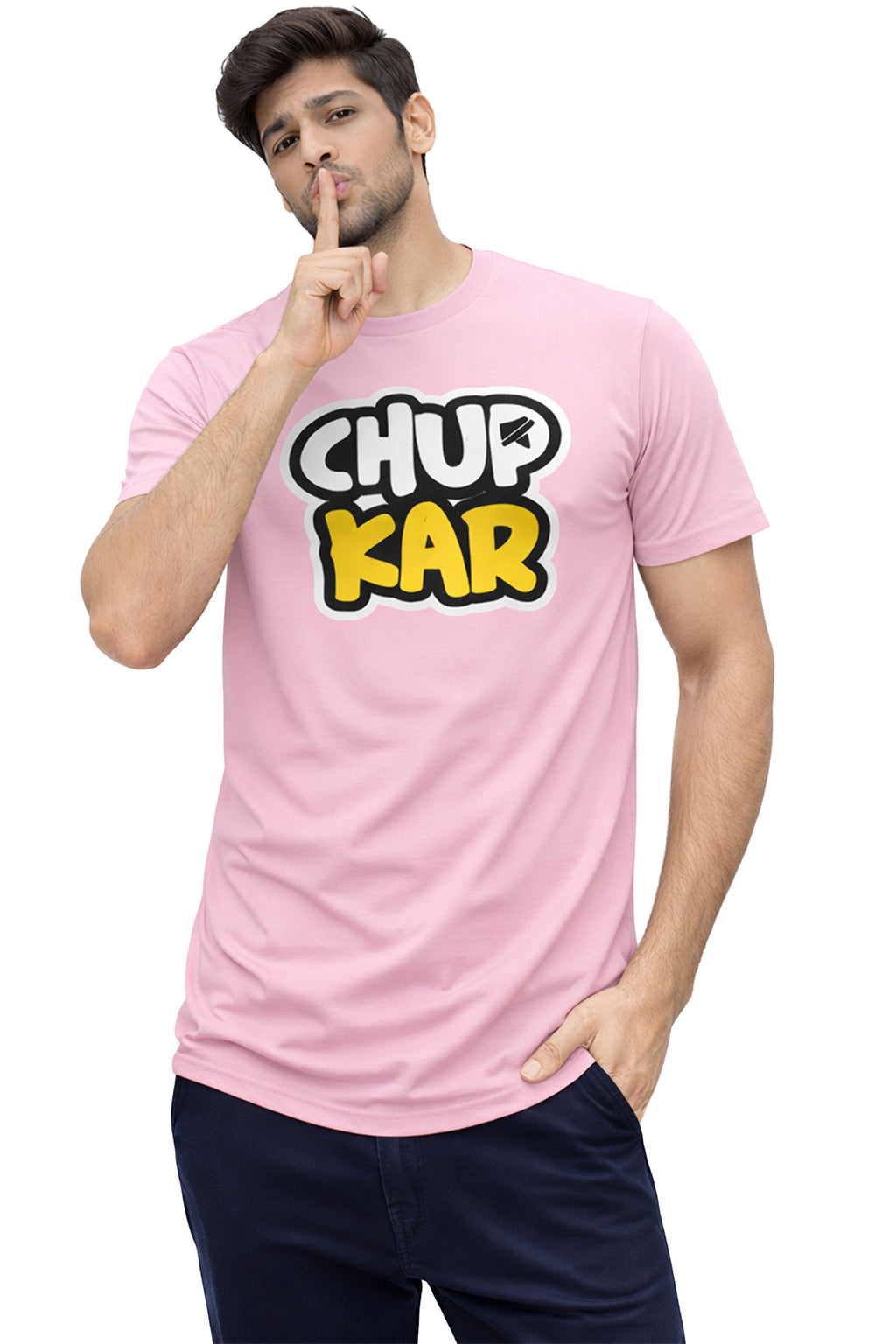 Chup Kar – Bold Desi Attitude Graphic Unisex T-Shirt | Aqua Blue | Yalla Street