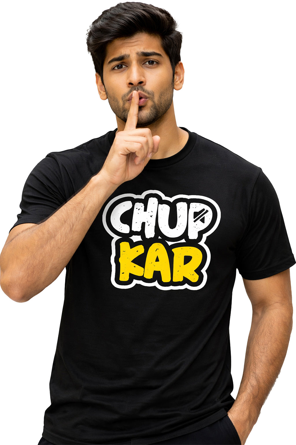 Chup Kar – Bold Desi Attitude Graphic Unisex T-Shirt | Aqua Blue | Yalla Street