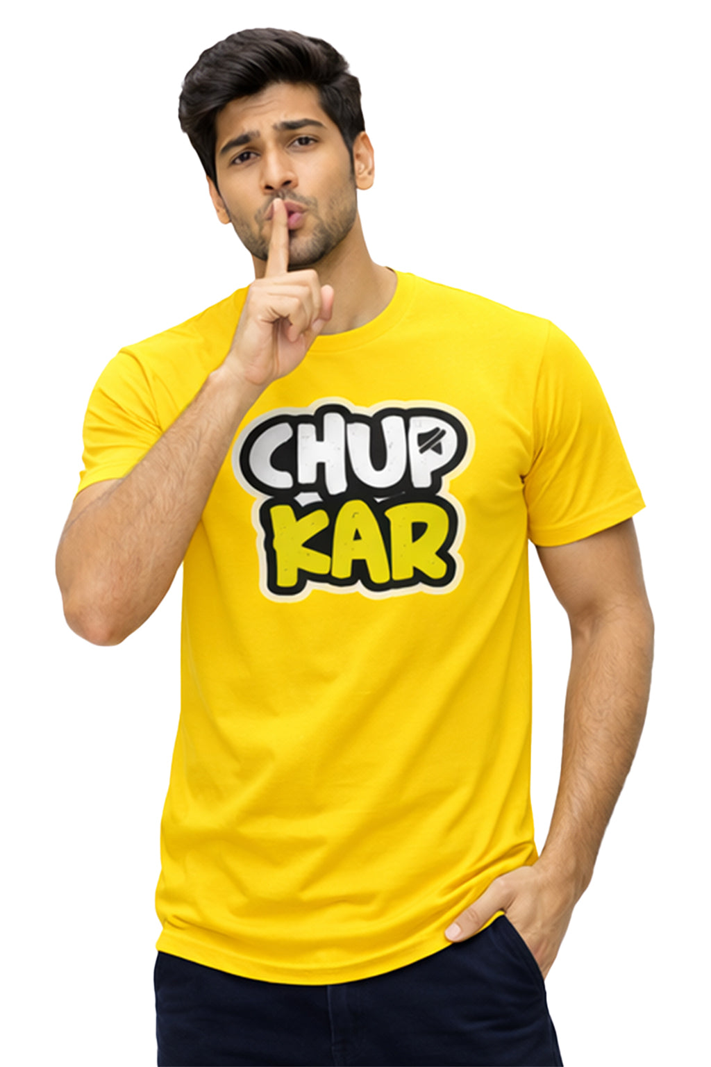 Chup Kar – Bold Desi Attitude Graphic Unisex T-Shirt | Aqua Blue | Yalla Street