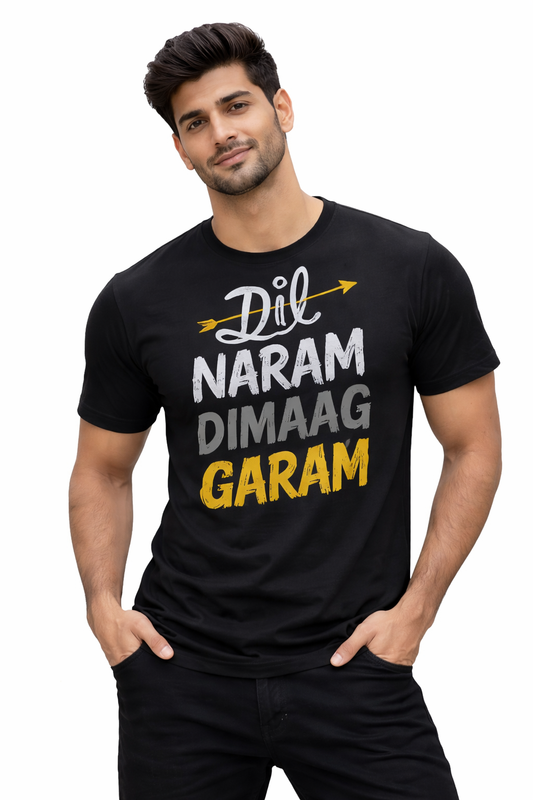 Dil Naram Dimaag Garam T-Shirt Indian Hindi streetwear with desi attitude
