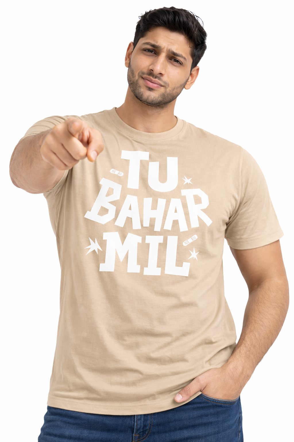 Tu Bahar Mil – Bold Attitude Graphic Unisex T-Shirt | Black | Yalla Street