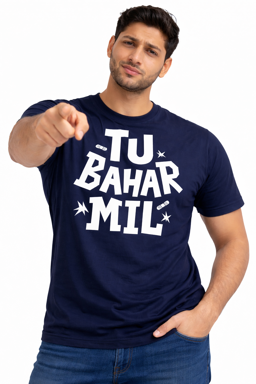 Tu Bahar Mil – Bold Attitude Graphic Unisex T-Shirt | Black | Yalla Street