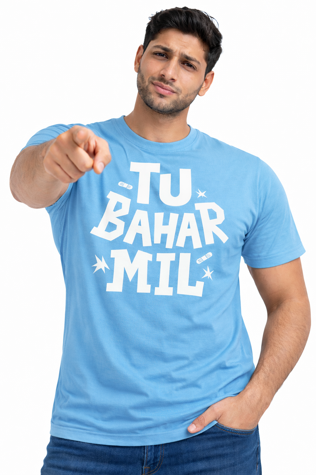 Tu Bahar Mil – Bold Attitude Graphic Unisex T-Shirt | Black | Yalla Street