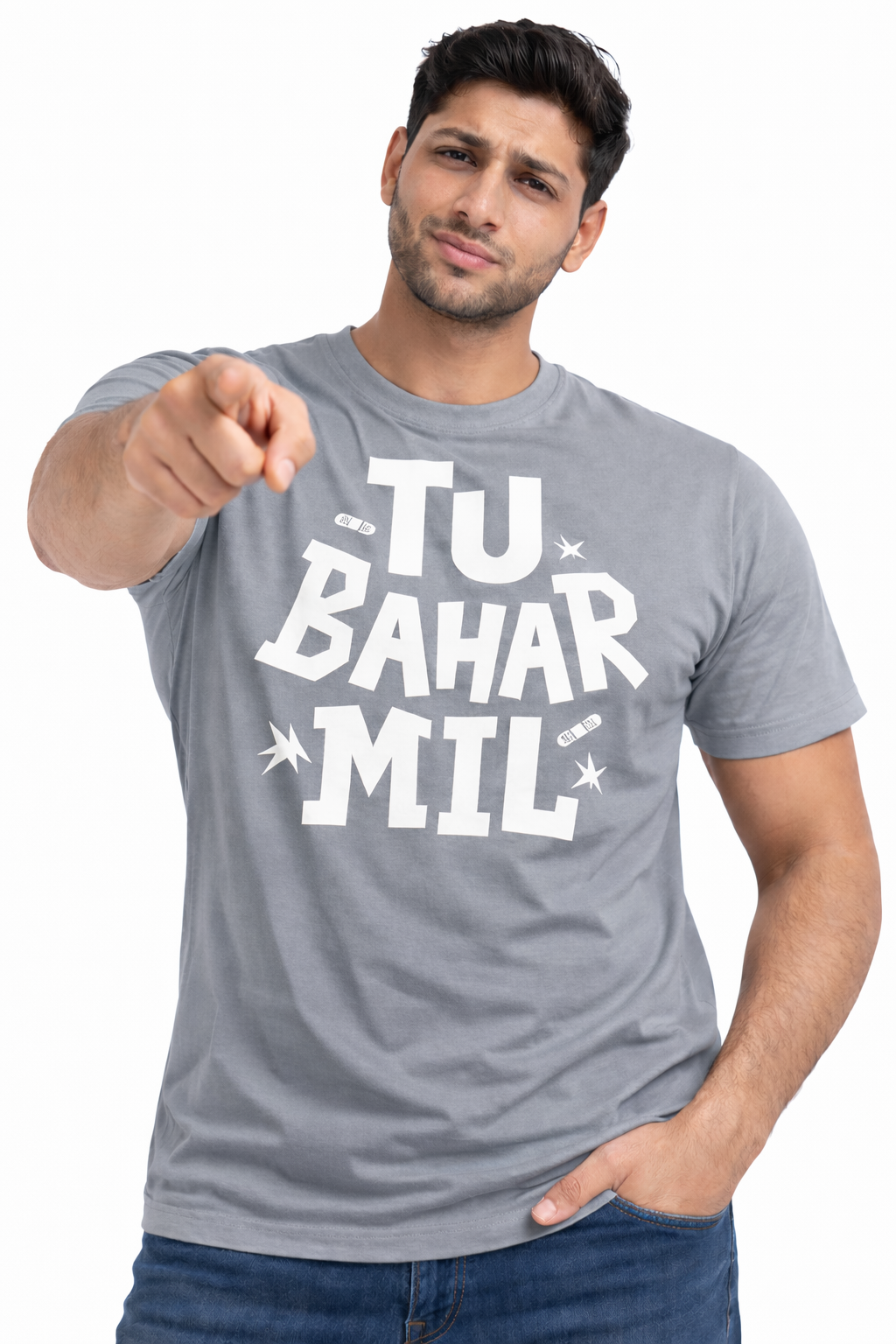Tu Bahar Mil – Bold Attitude Graphic Unisex T-Shirt | Black | Yalla Street