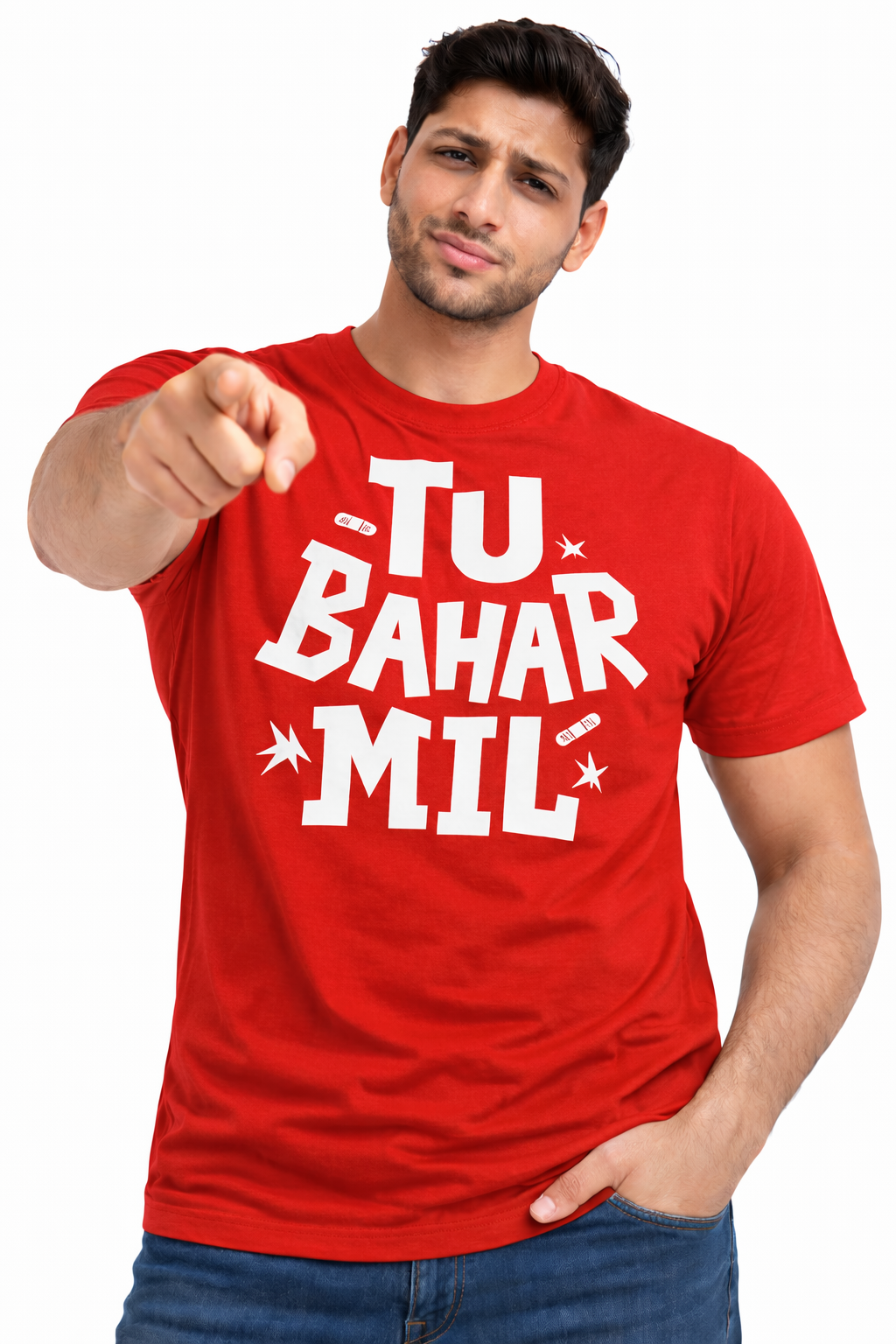 Tu Bahar Mil – Bold Attitude Graphic Unisex T-Shirt | Black | Yalla Street