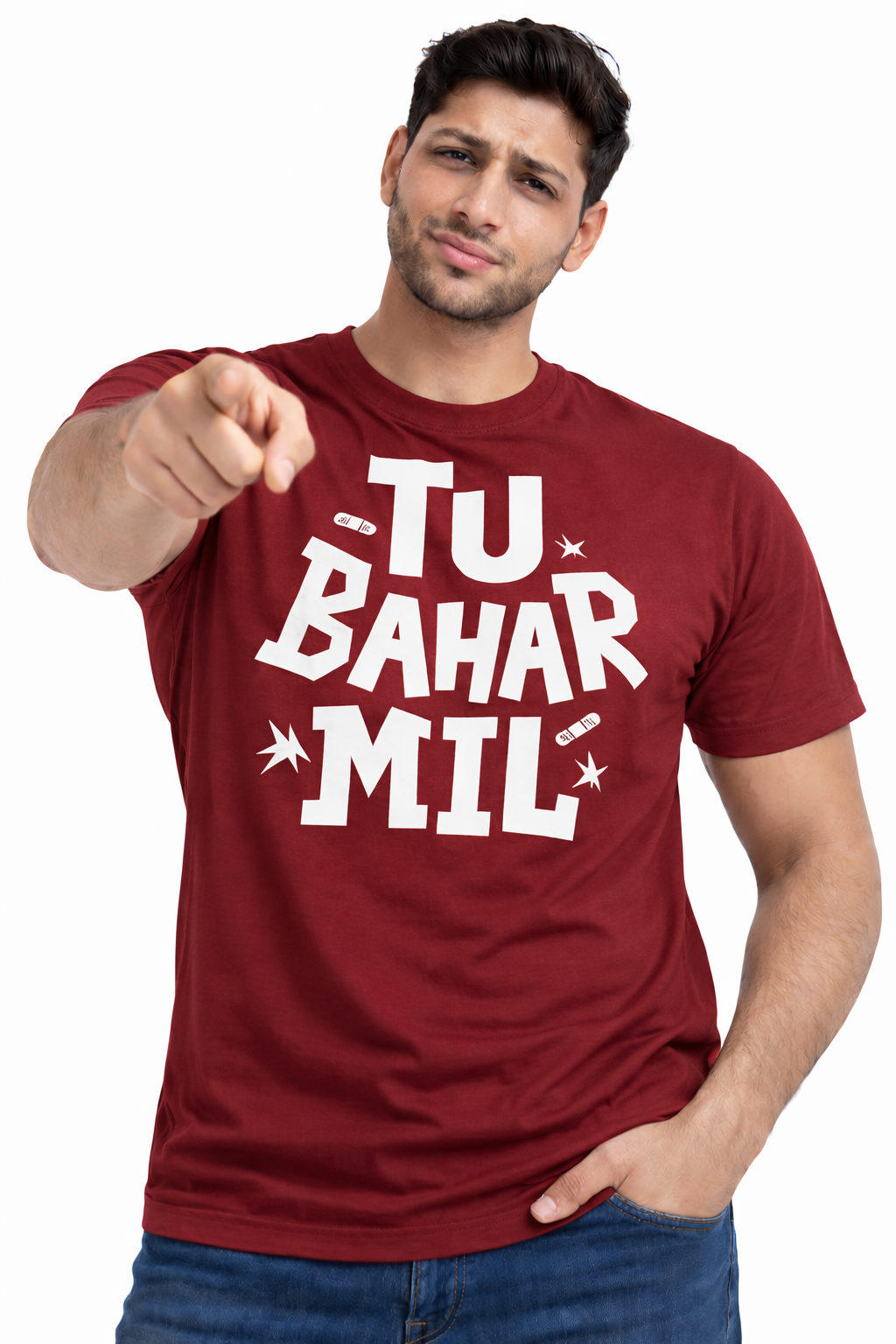 Tu Bahar Mil – Bold Attitude Graphic Unisex T-Shirt | Black | Yalla Street