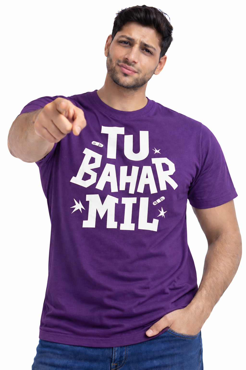 Tu Bahar Mil – Bold Attitude Graphic Unisex T-Shirt | Black | Yalla Street